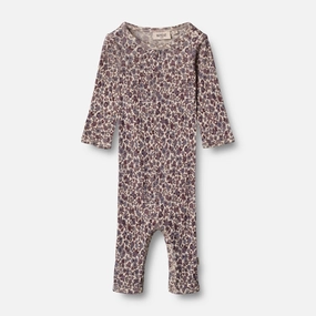 Wool Jumpsuit Gatherings | Baby - purple flowers Chill Weather Shrinkage Control Treatment
