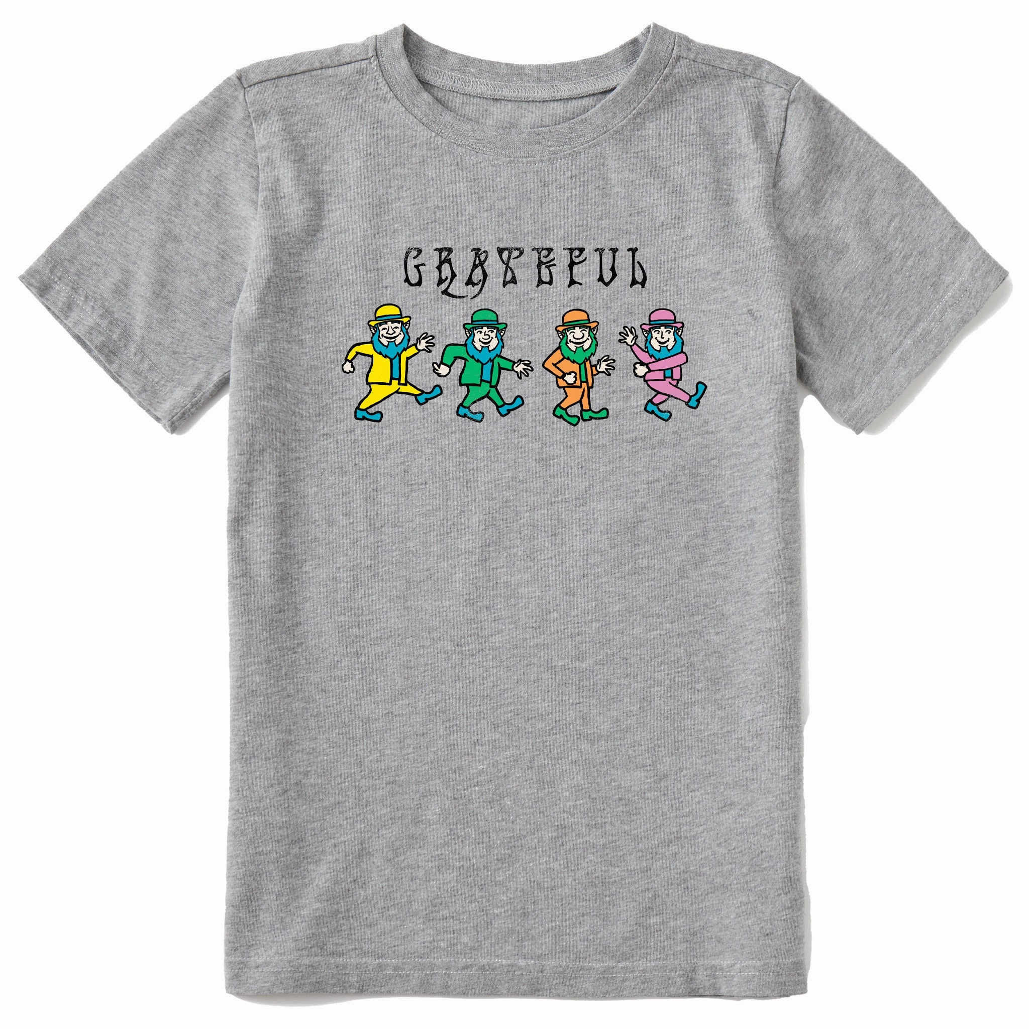 Kids Grateful Leprechauns Short Sleeve Crusher Tee Minimalist Design