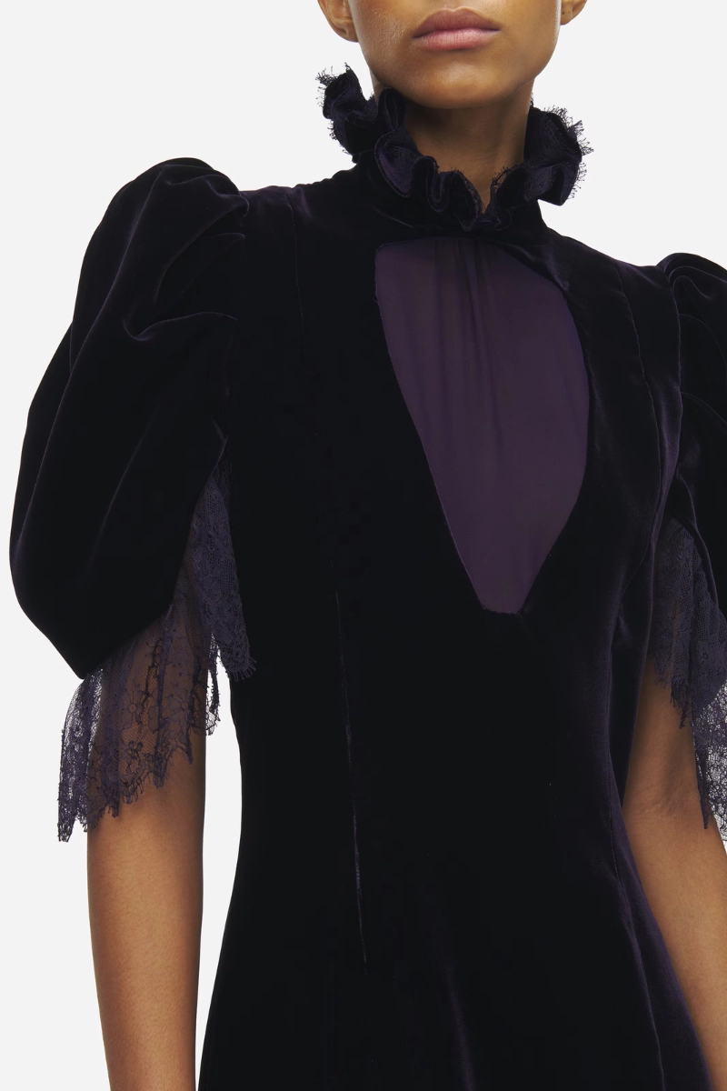 Contemporary Design Fluid Velvet Evening Dress