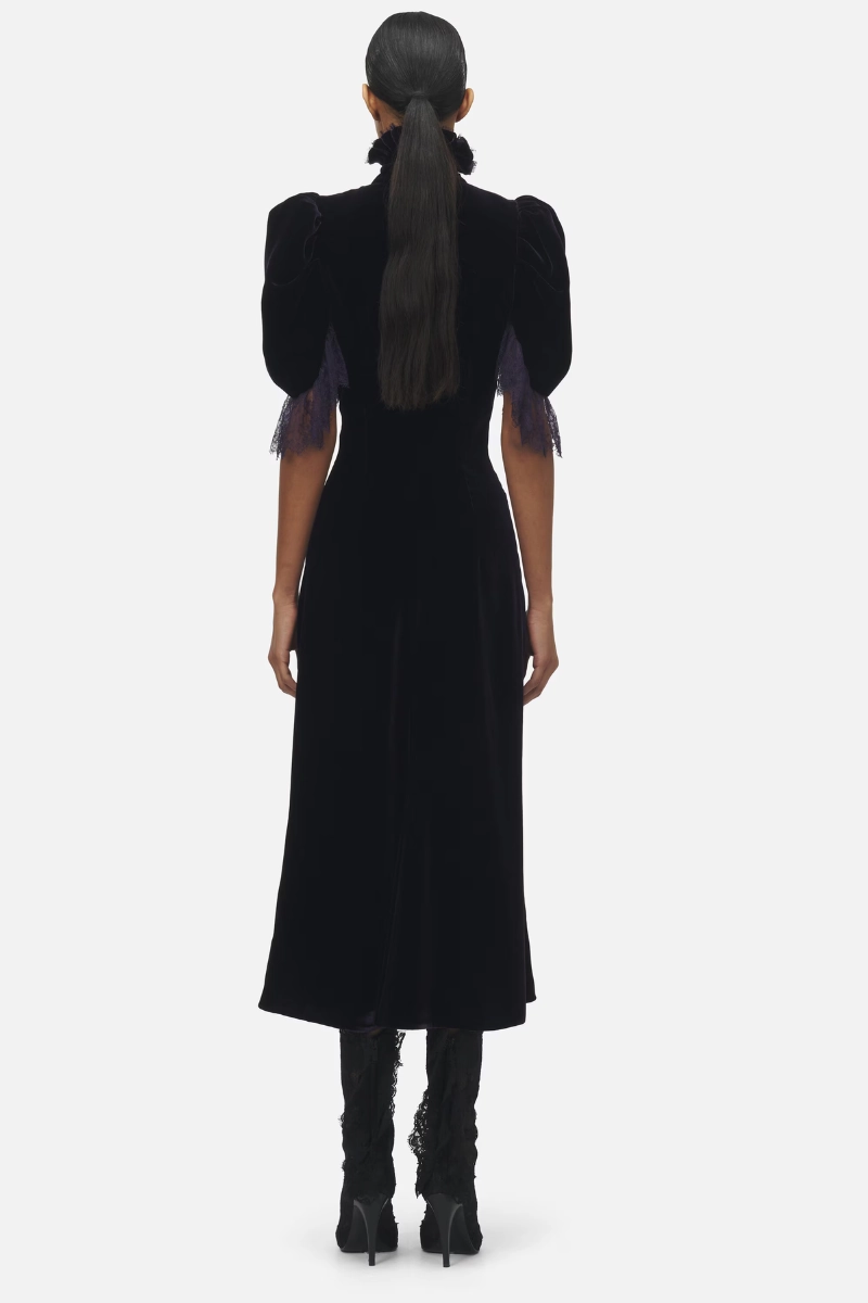 Fluid Velvet Evening Dress Loose Flow