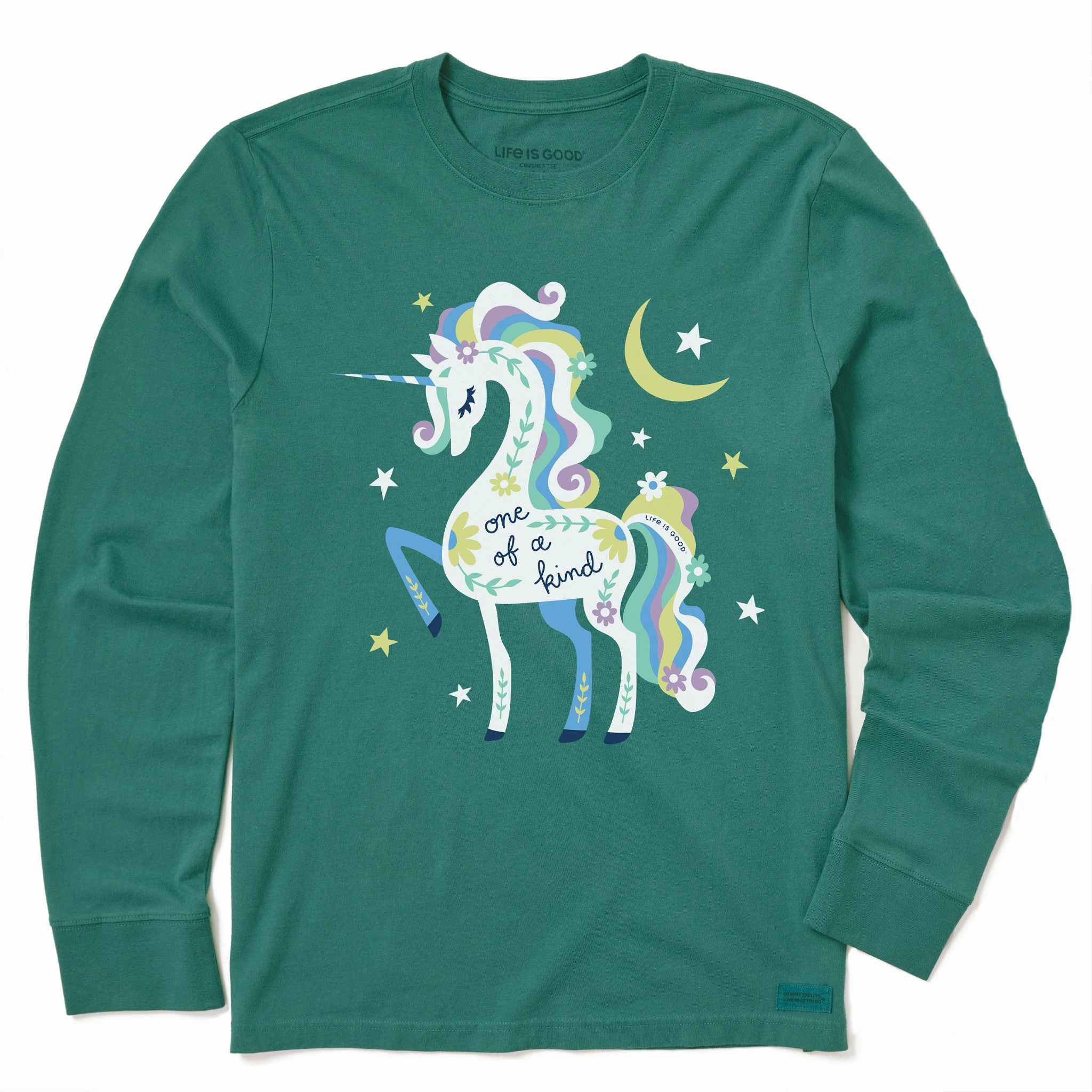 Moisture Management Kids One of a Kind Unicorn Long Sleeve Crusher Tee