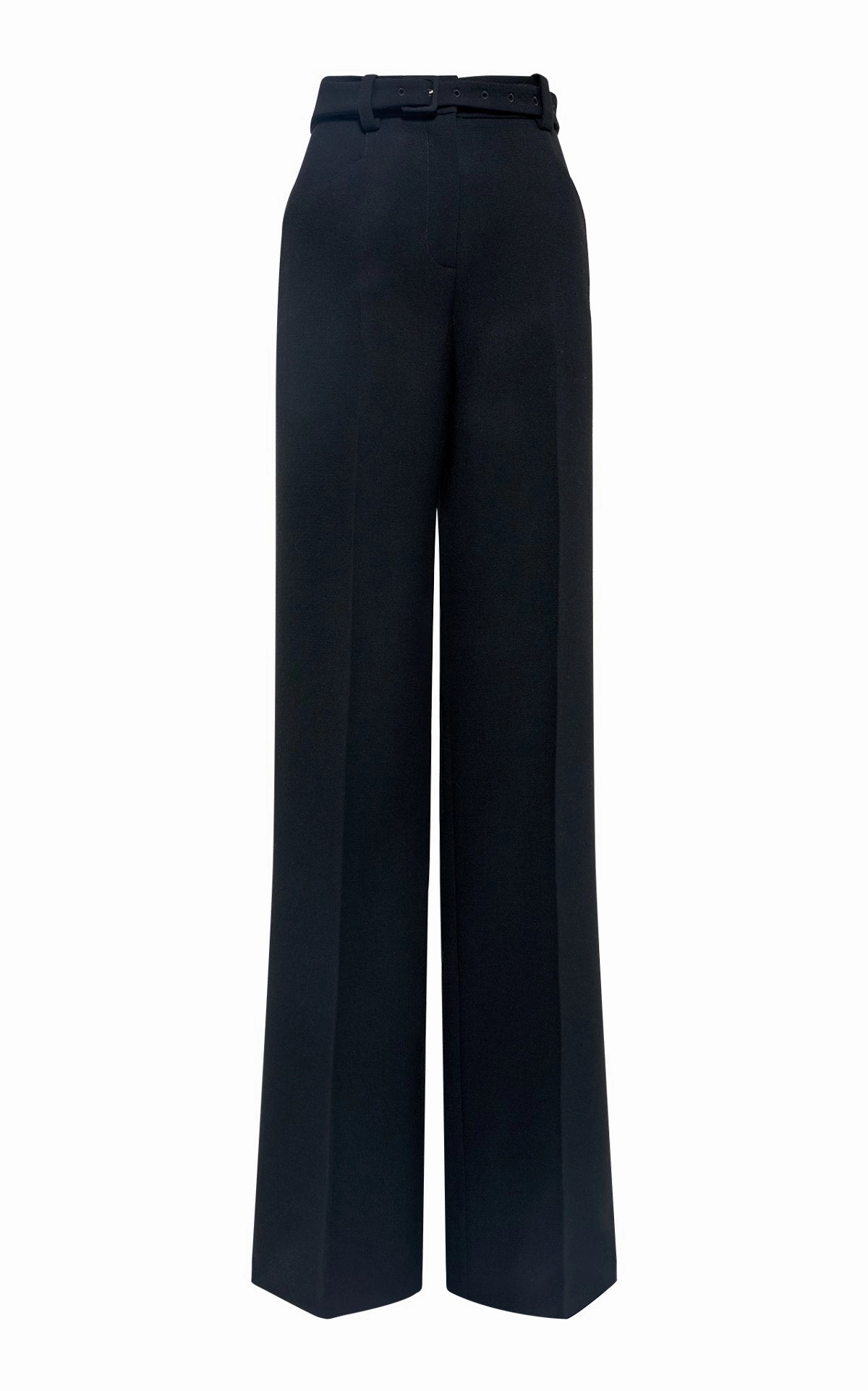 Effortless Comfort Norman Wide-Leg Pant in Black Recycled Virgin Wool