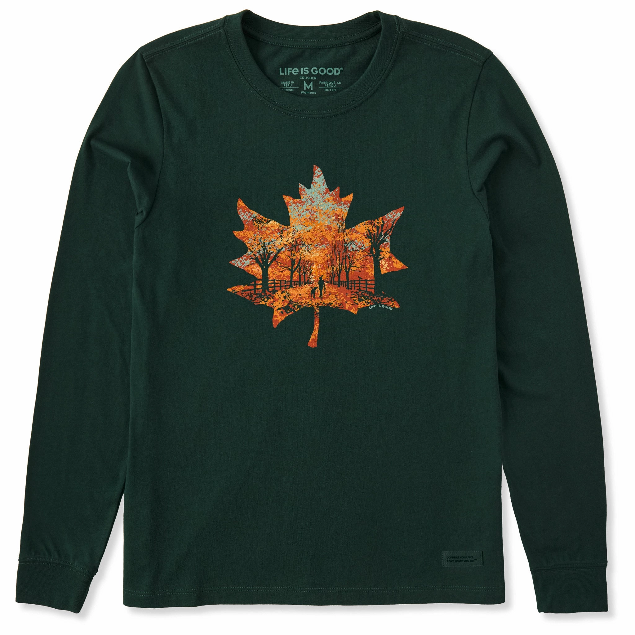 Women's Leaf Your Worries Behind Long Sleeve Crusher Tee Stylish and Relaxed