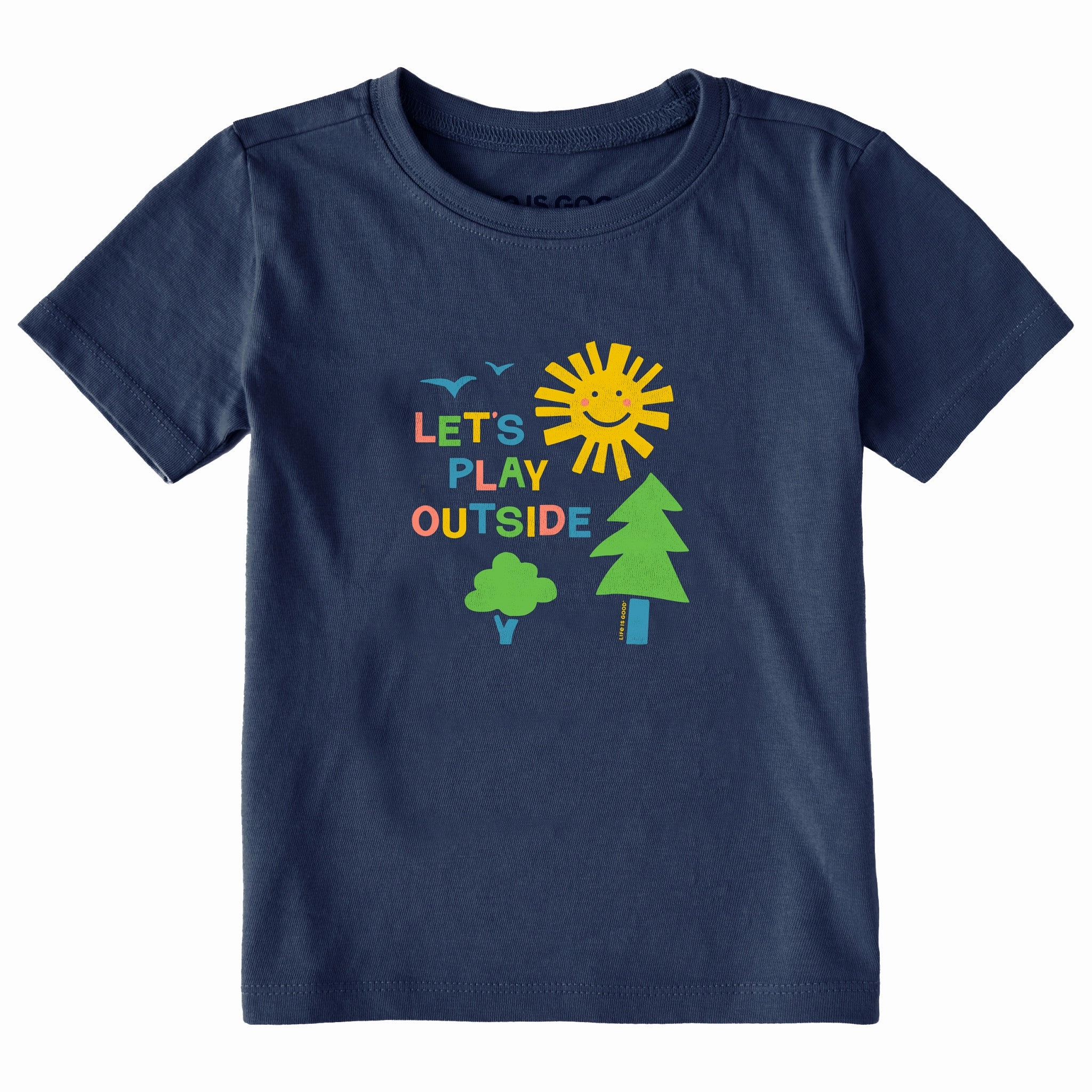 Let's Play Outside Short Sleeve Toddler Crusher Tee Light and Cozy Soft touch finish