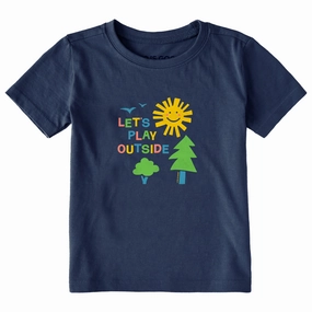 Teenager fashion Chilly Day Wear Let's Play Outside Short Sleeve Toddler Crusher Tee