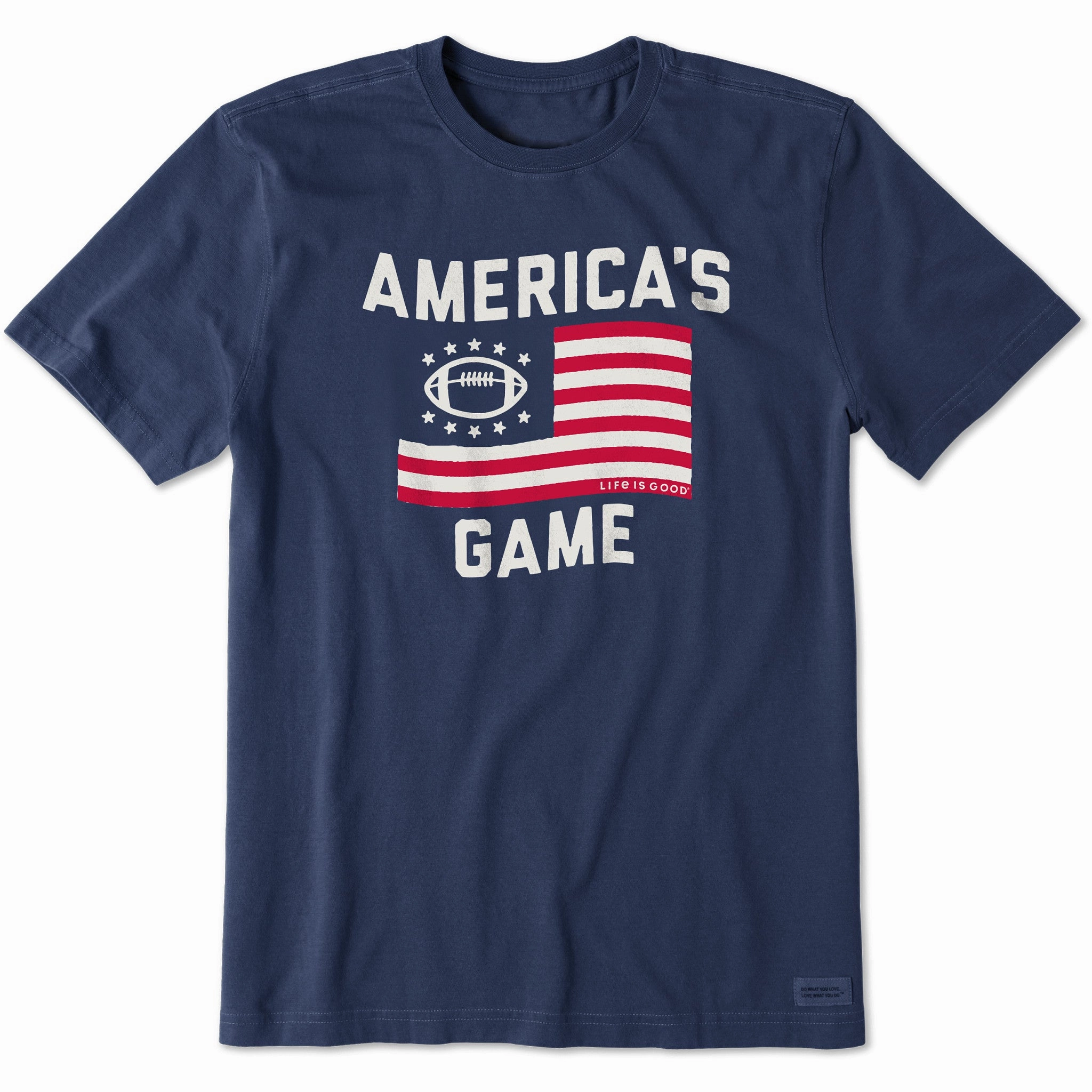 Linen blend light layering Men's America's Game Football Short Sleeve Tee
