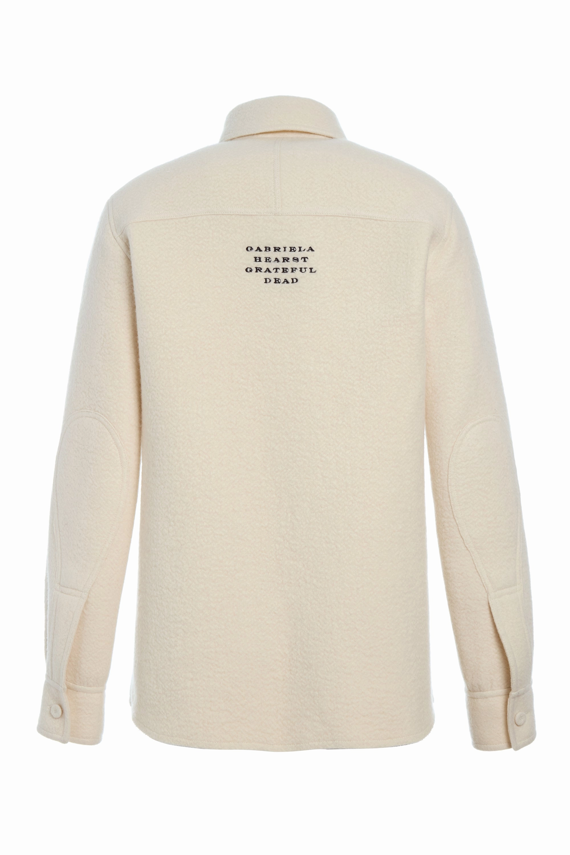 Convertible Collar Chill Proof John Austin Shirt in Ivory Double-Face Recycled Cashmere Felt