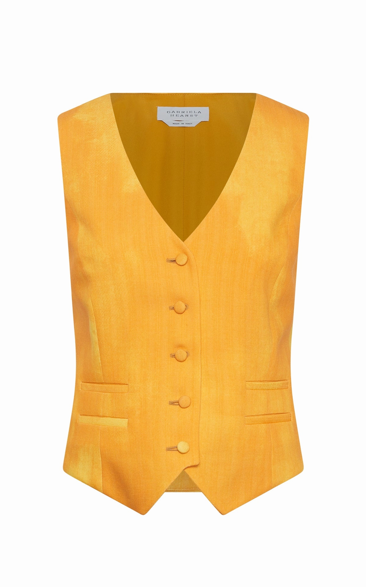 Fashion Layering Coleridge Vest in Cadmium Yellow Virgin Wool