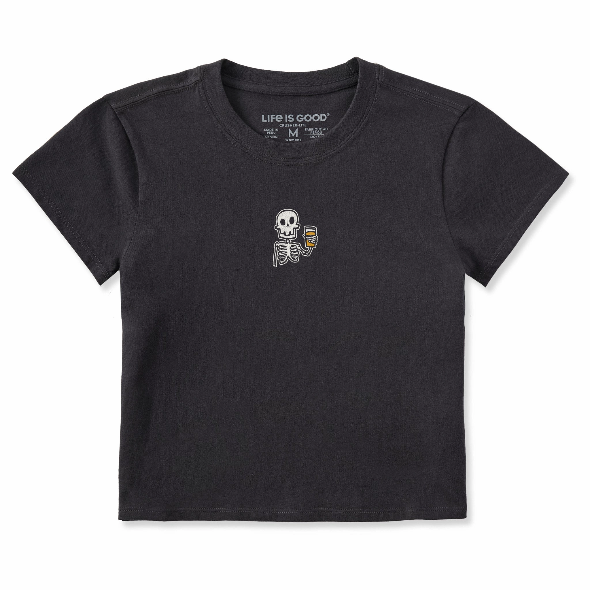 Fashion Essential Women's Skeleton w Beer Crusher-LITE Shrunken Tee