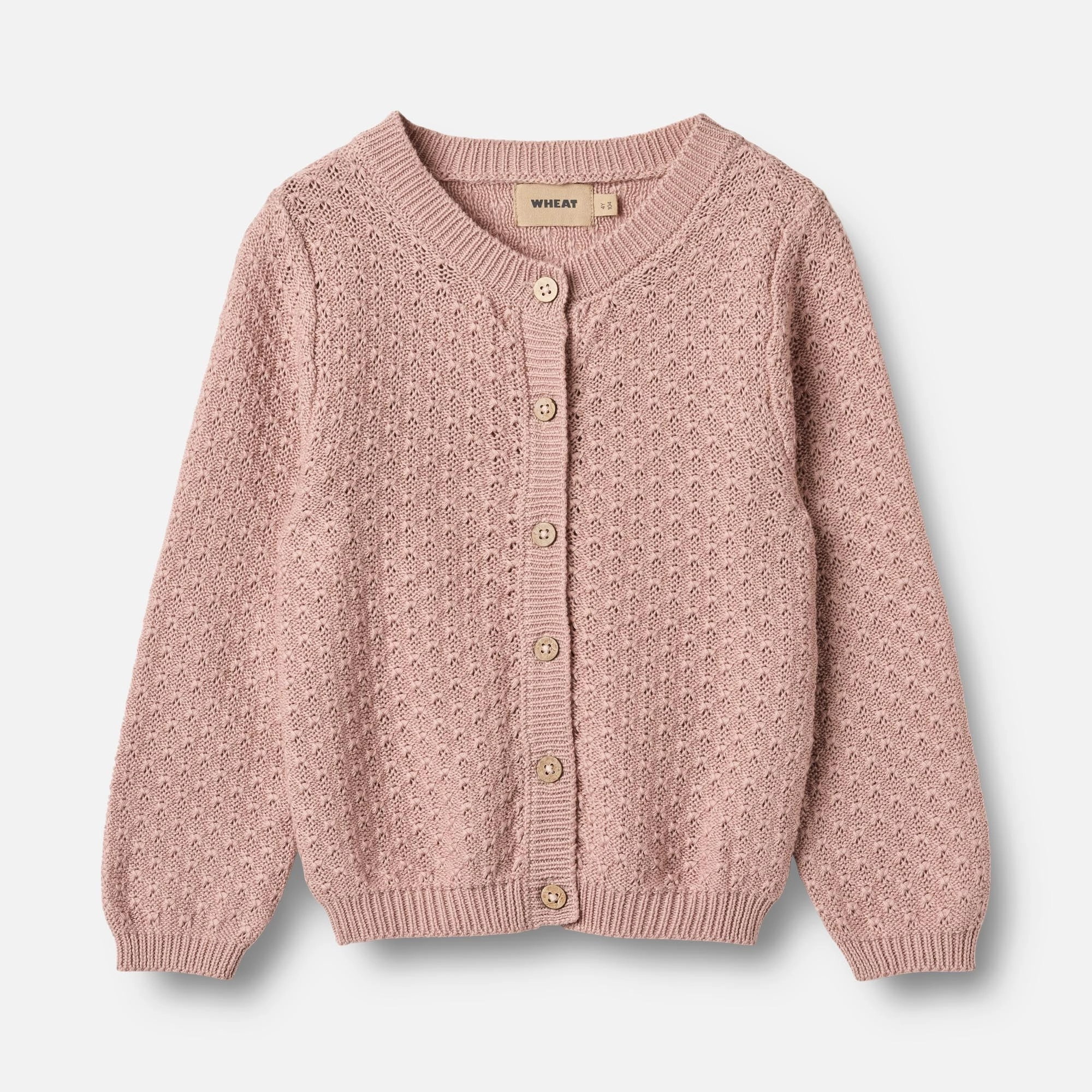 Natural Fiber Construction Knit Cardigan Magnella - rose powder