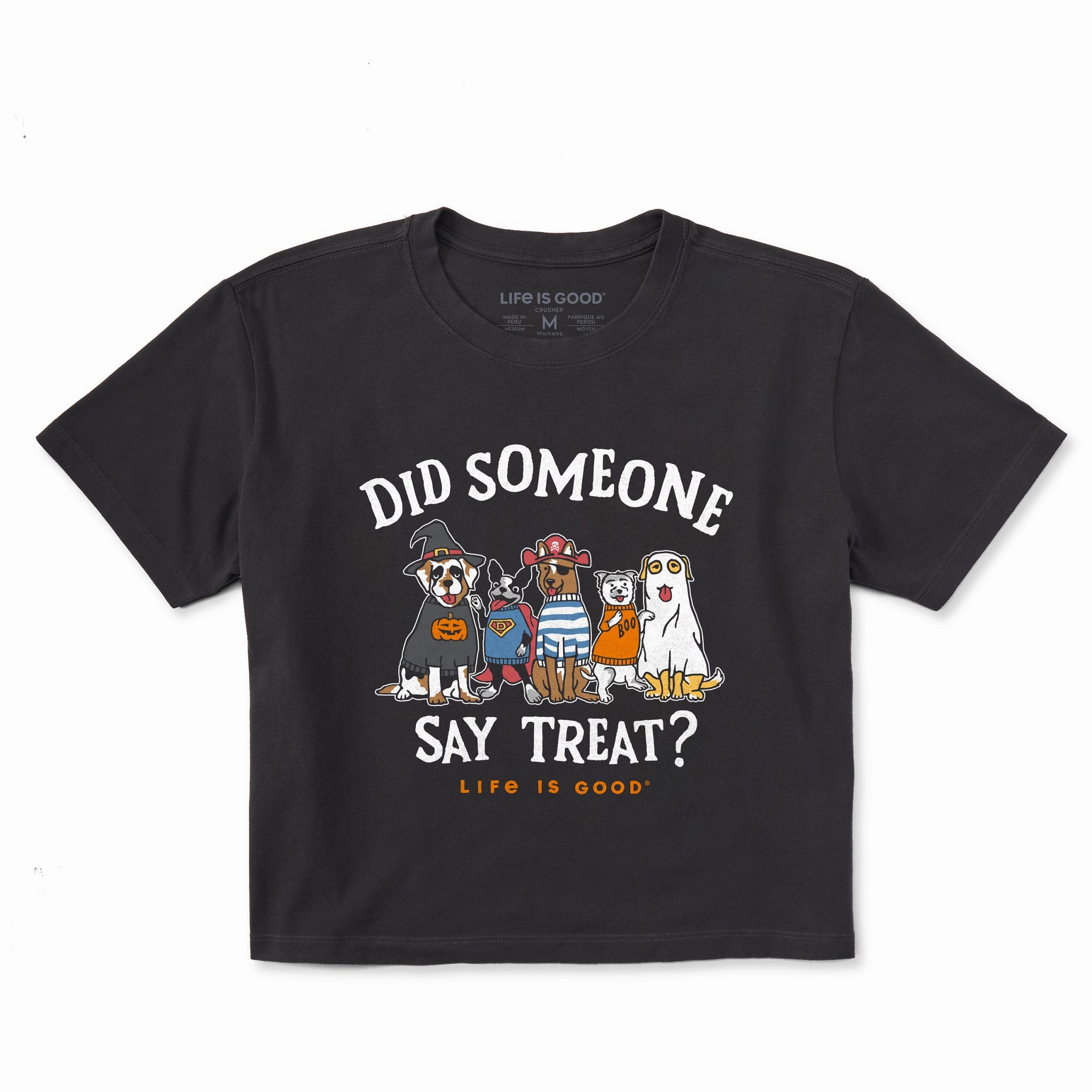 Tight fit sexiness cotton material Women's Did Someone Say Treat? Short Sleeve Crusher Boxy Tee