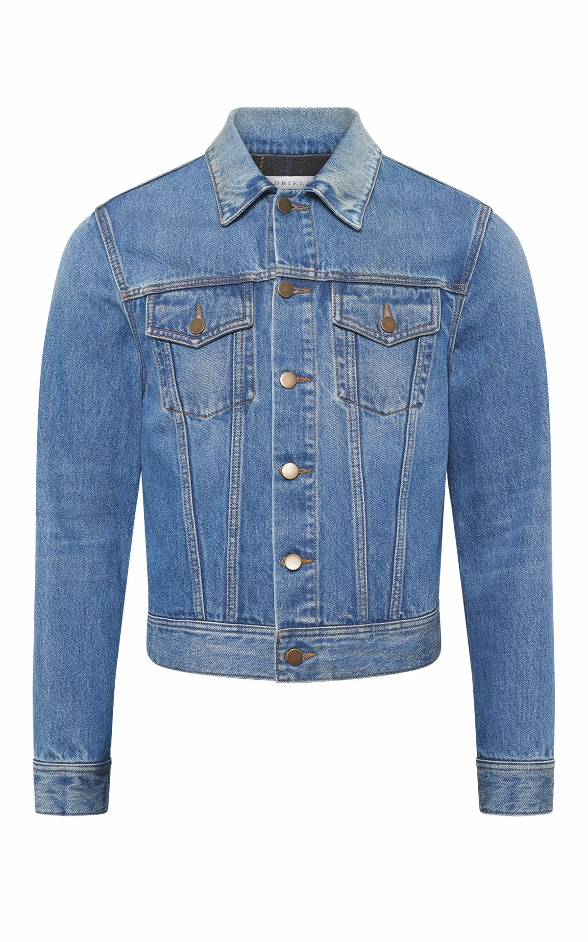 Barry Trucker in Uruguayan Blue Recycled Cotton Denim Finance HighCollar Design