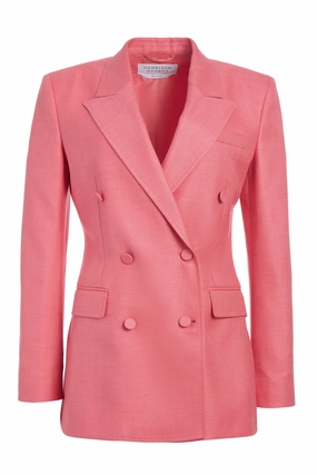 Clean Cut Gavin Blazer in Watermelon Silk Virgin Wool