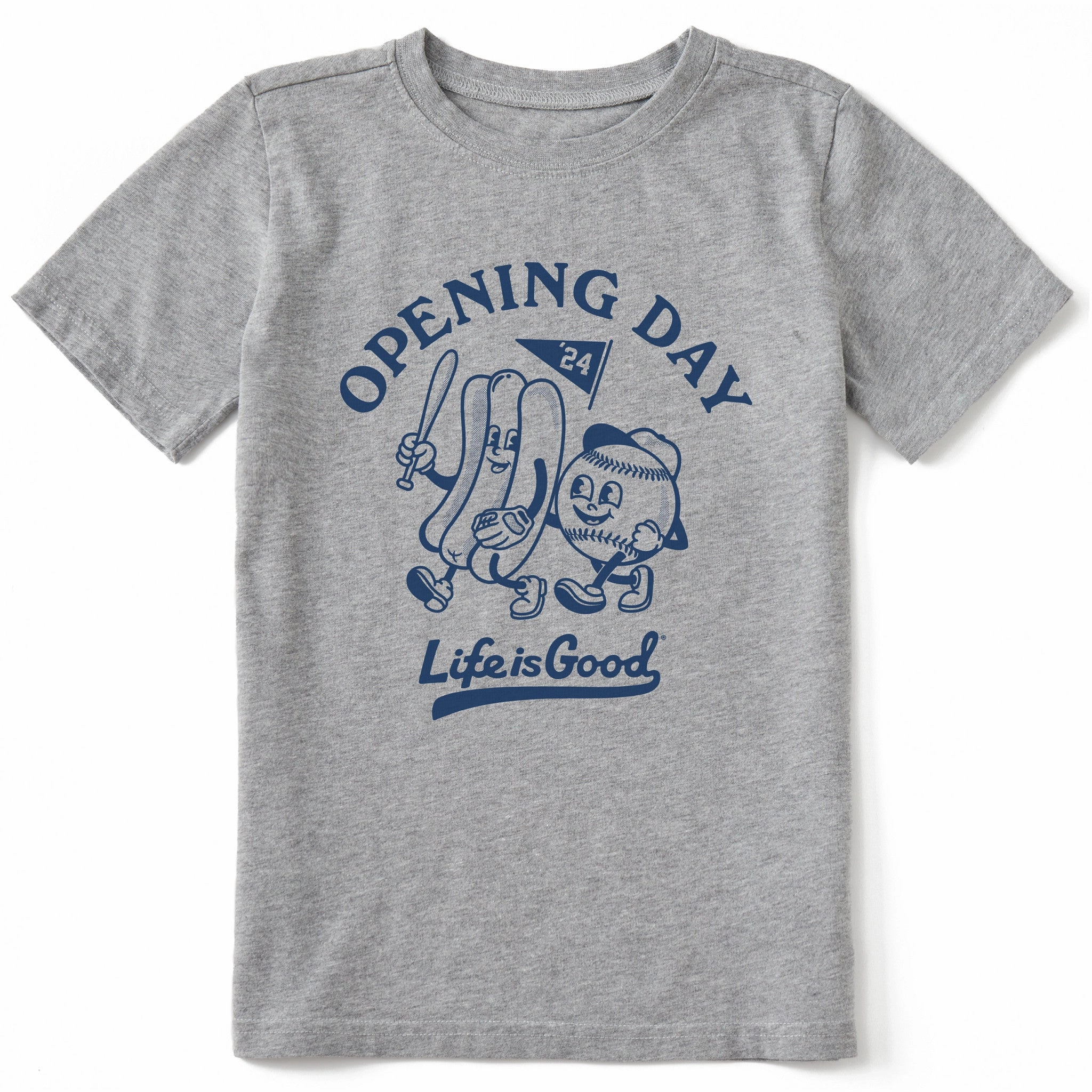 Premium Cotton Blend Cozy Design Kids Craft Opening Day '24 Baseball Short Sleeve Crusher Tee