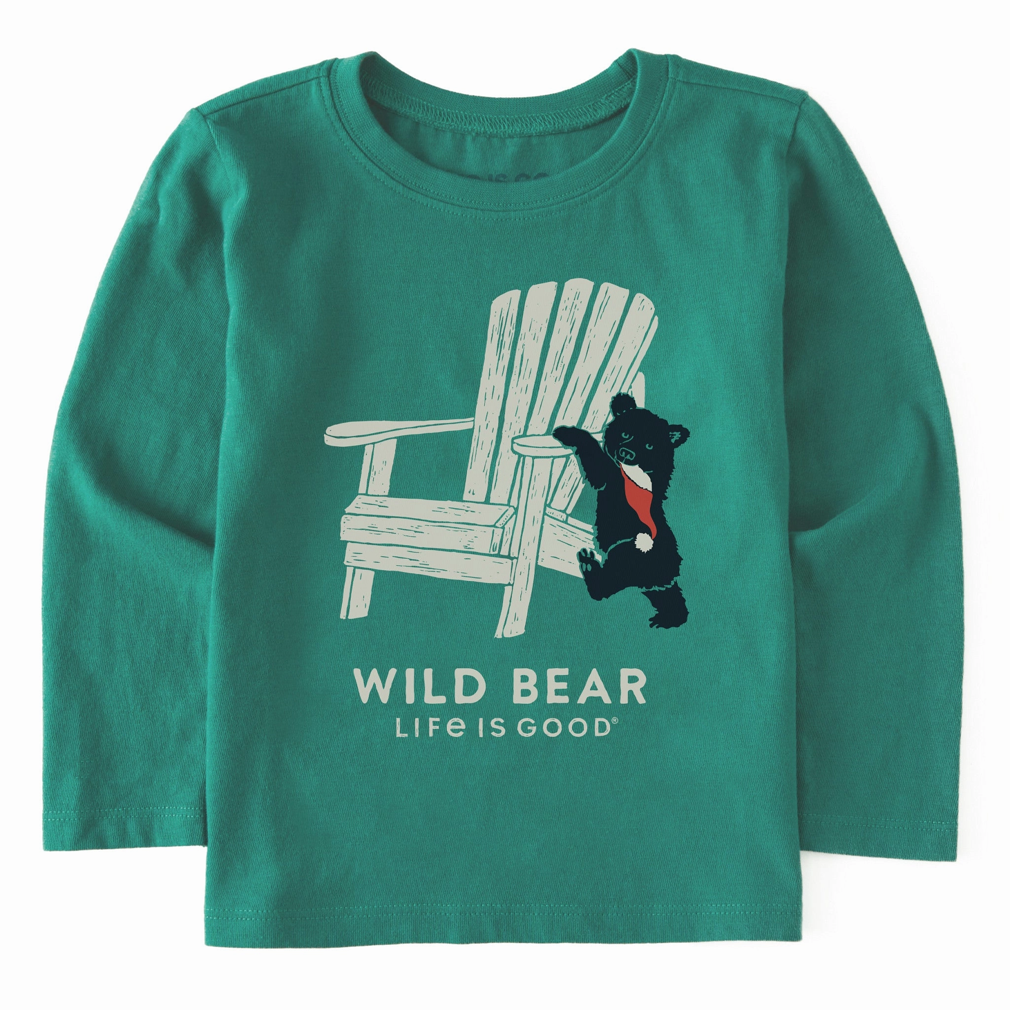 Comfortable Stretch Toddler Holiday Adirondack Wild Bear Long Sleeve Crusher Tee