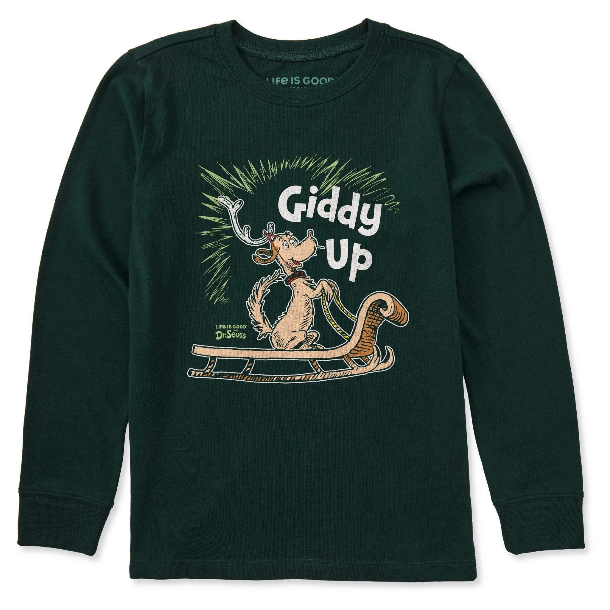 Kids Giddy Up Max Long Sleeve Crusher Tee Cool Vibes Machine washable