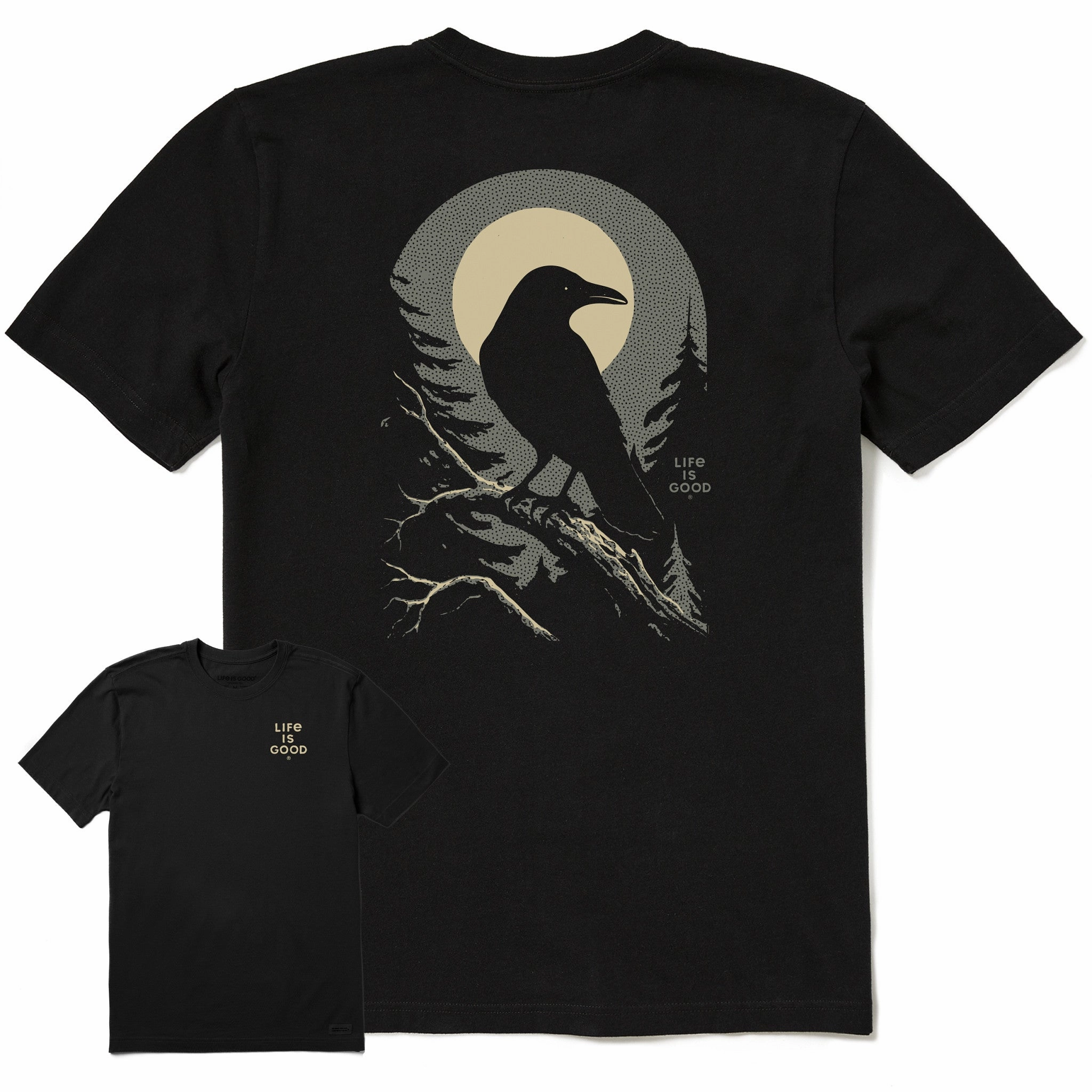Men's Moonlight Crow Short Sleeve Crusher Tee Practical Design