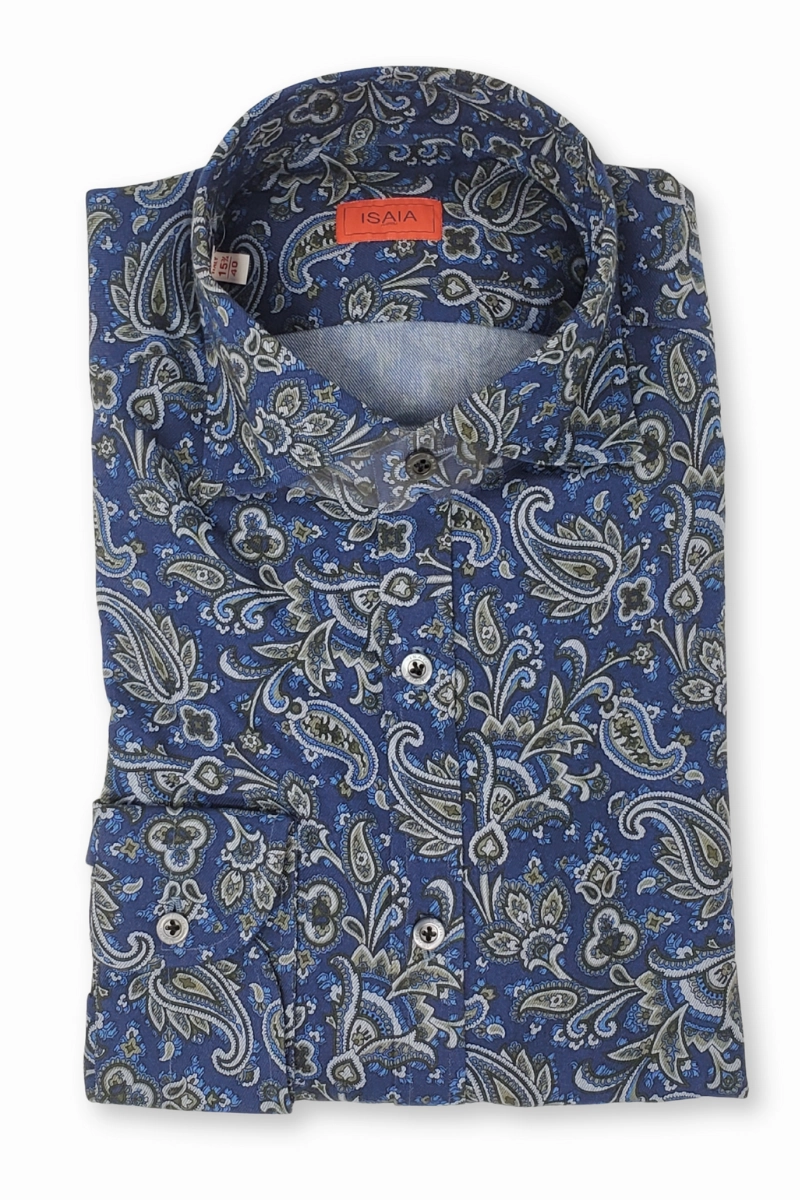 Corduroy Floral Paisley Shirt Shiny Finish Washable