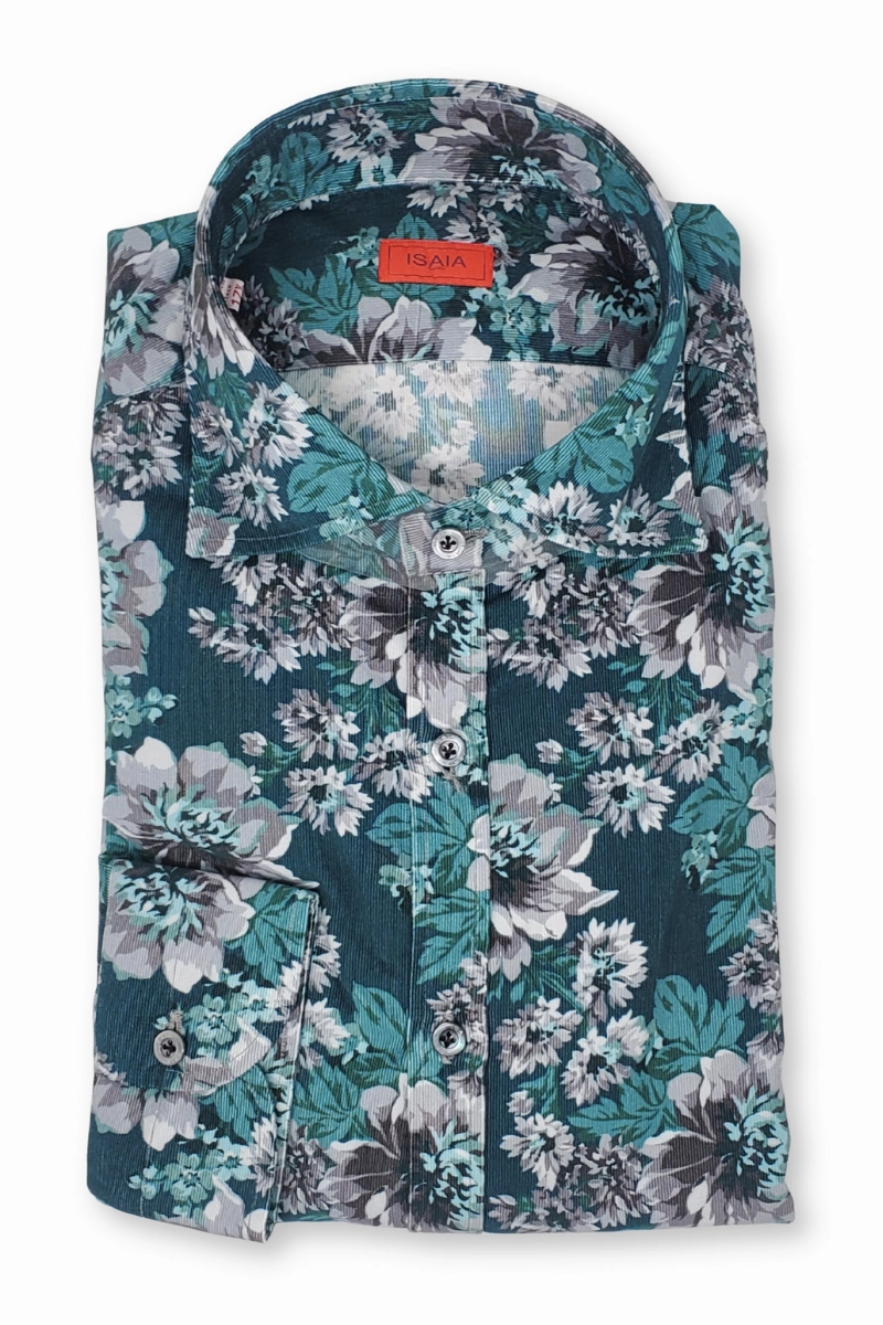 Daily Sporty Office Wear Corduroy Floral Shirt
