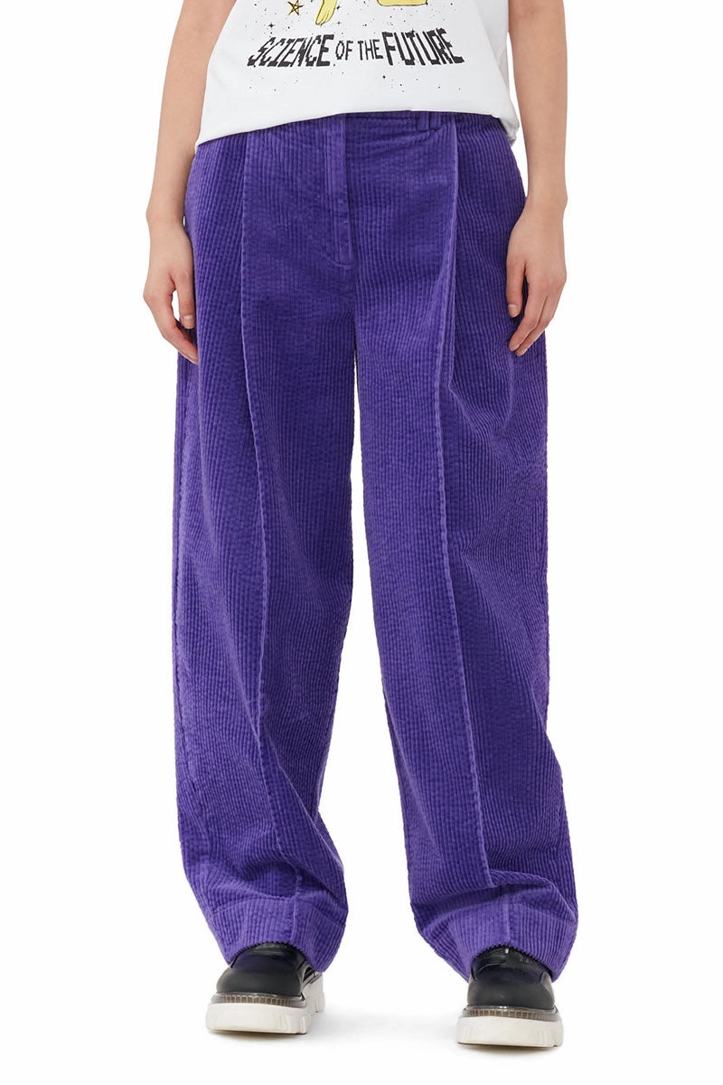 Sleek Waist All Day Comfort Fit Corduroy Relaxed Pleated Pants