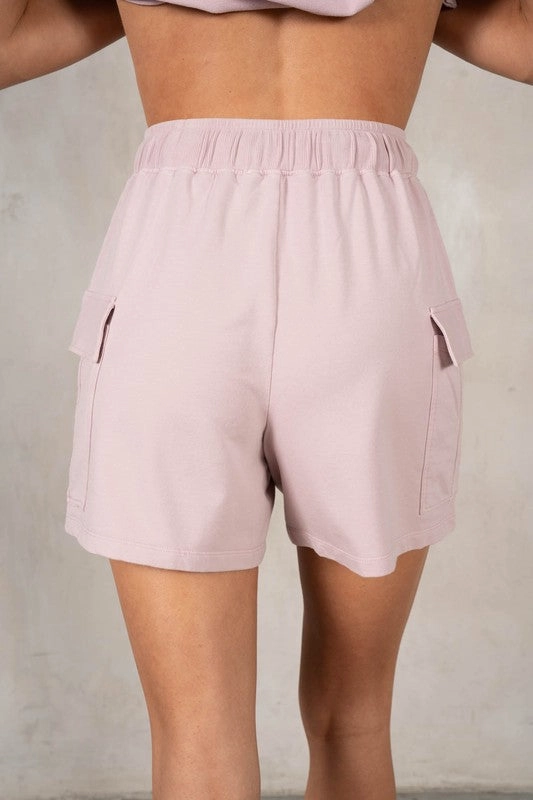 Trend Essential Cotton Modal Terry Cargo Pocket Shorts