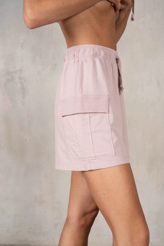 Quick Dry Technology Cotton Modal Terry Cargo Pocket Shorts