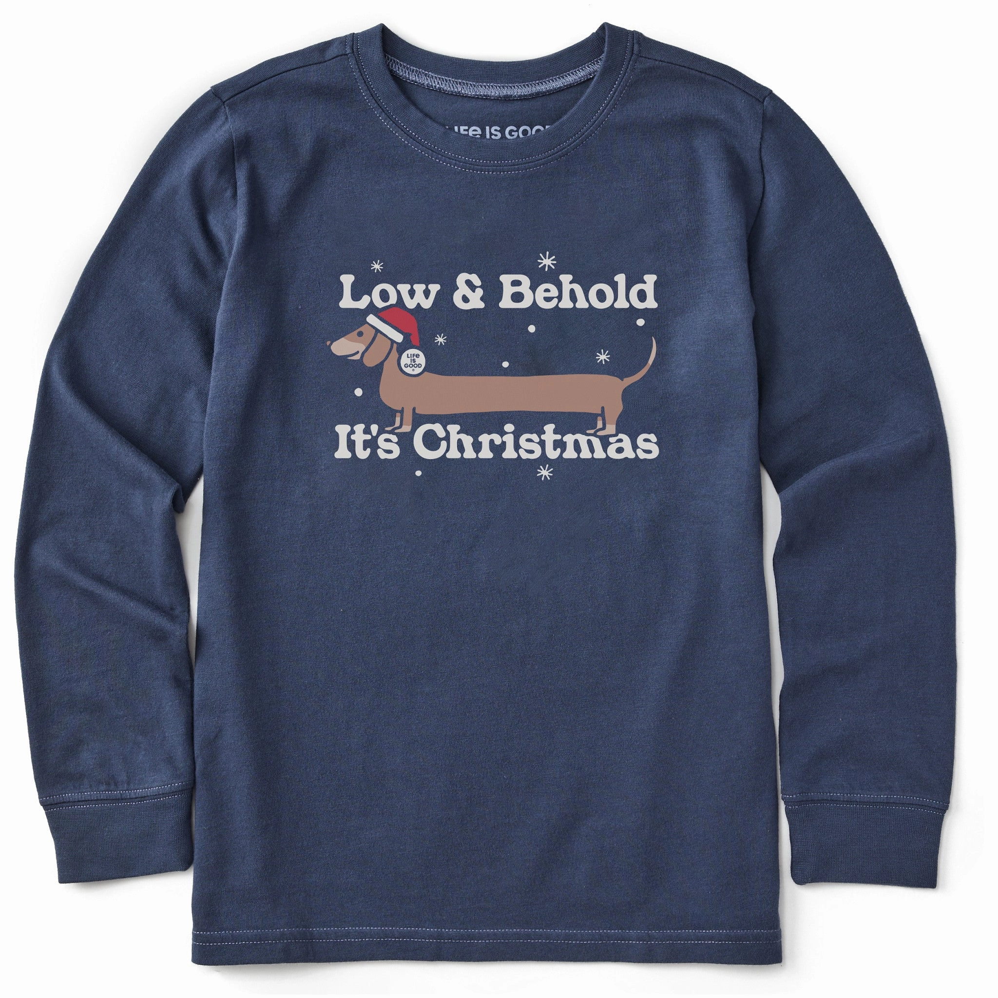 EasyCareFinish Kids Low and Behold Christmas Long Sleeve Crusher Tee