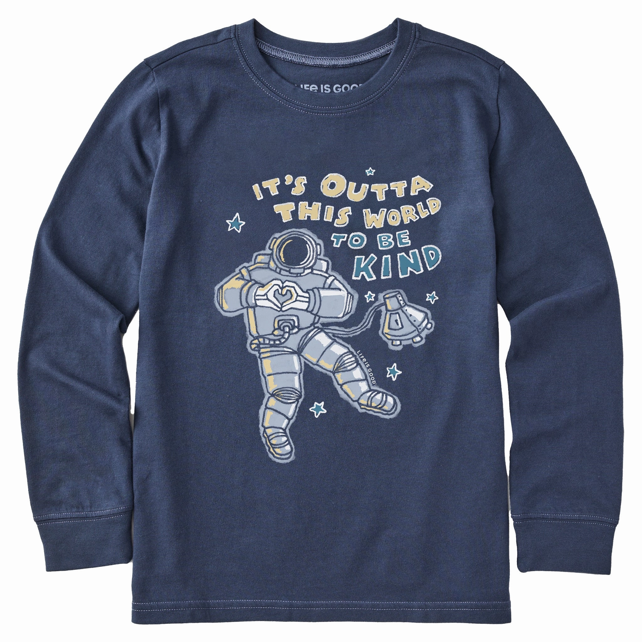 Kids Outta This World to be Kind Long Sleeve Crusher Tee Short sleeved breeziness Chilly Comfort Wear