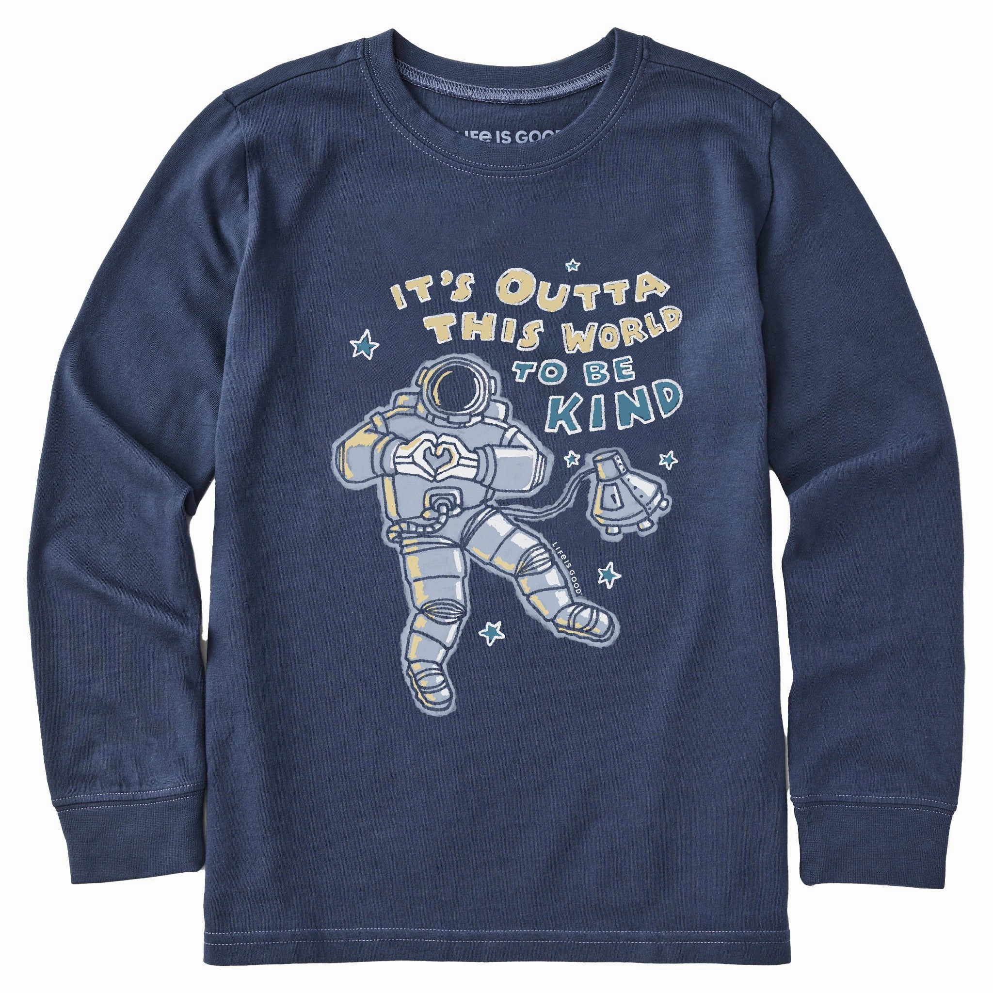 Kids Outta This World to be Kind Long Sleeve Crusher Tee Fit Comfort