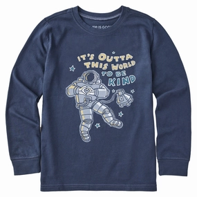 Layering Comfort Stylish Wear Kids Outta This World to be Kind Long Sleeve Crusher Tee