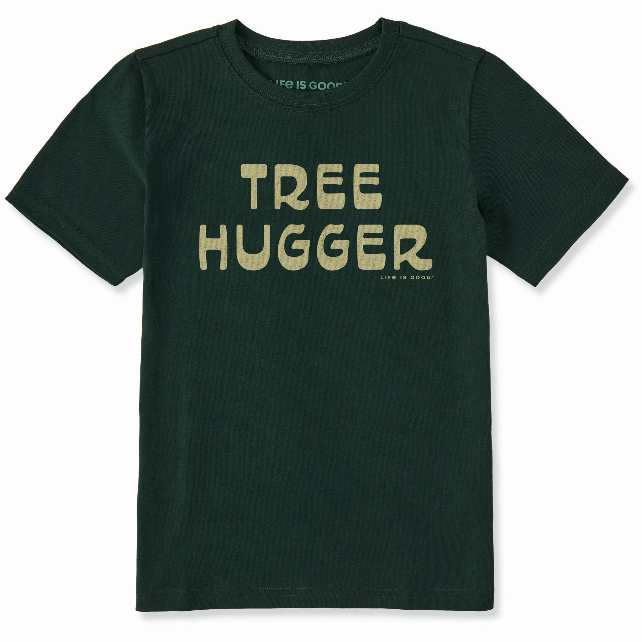 Kids Tree Hugger Script Short Sleeve Crusher Tee Slim Comfort Versatile Design