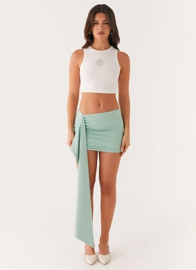 Flexible Material Adalyn Mini Skirt - Mint