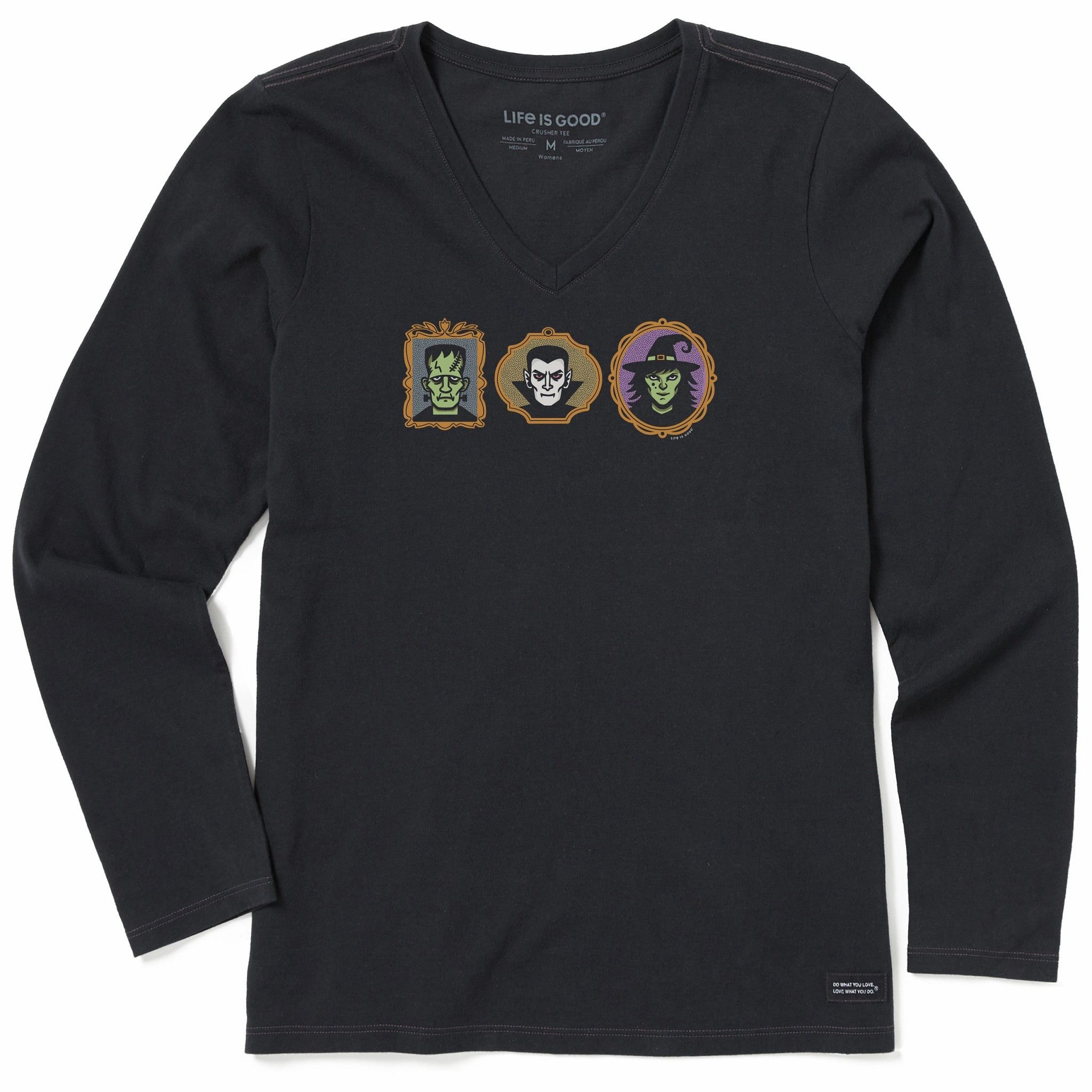 Women's Monster Frames Long Sleeve Crusher Vee Fun and Playful Active Trend