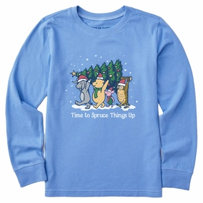 Fit for All Seasons Ultra Soft Finish Kids Time to Spruce Things Up Winnie Long Sleeve Crusher Tee