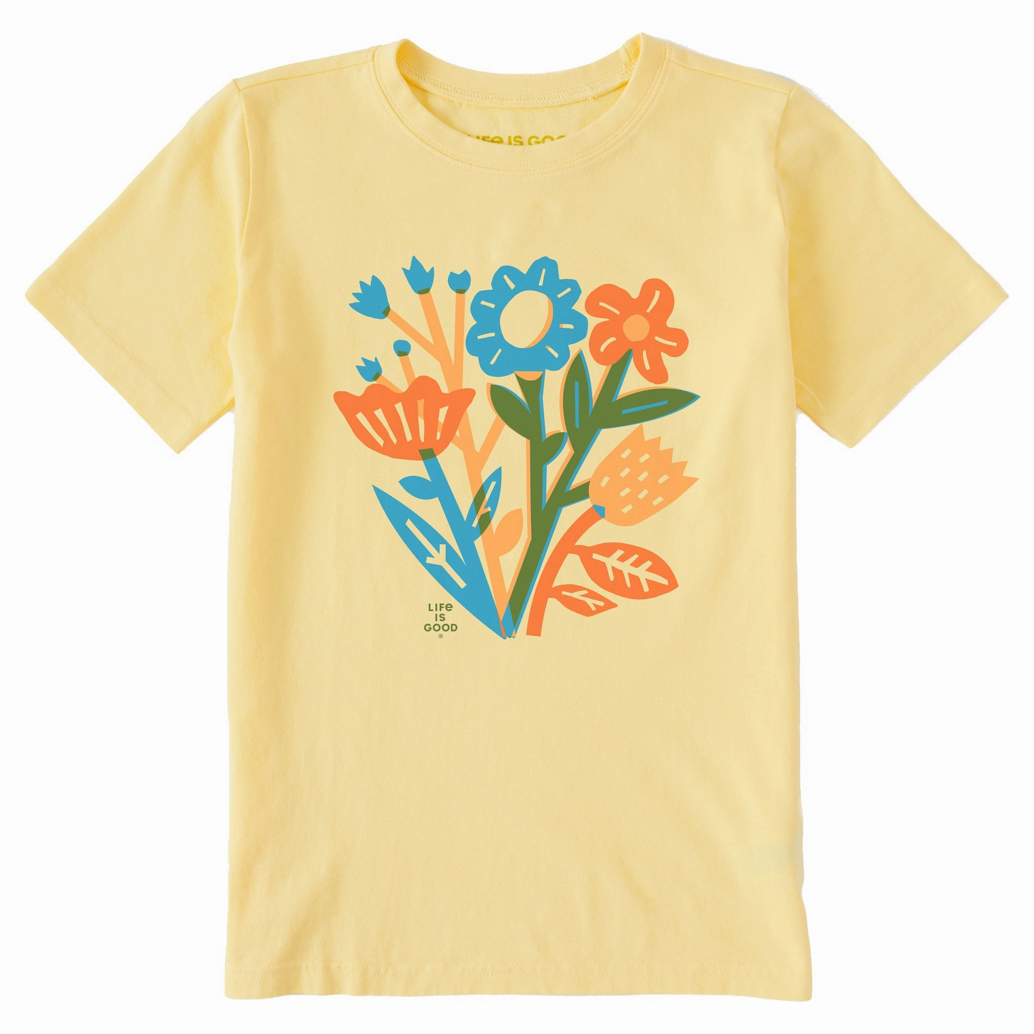 Kids Wildflower Splash Short Sleeve Crusher Tee Longline Hemline Lightweight Look