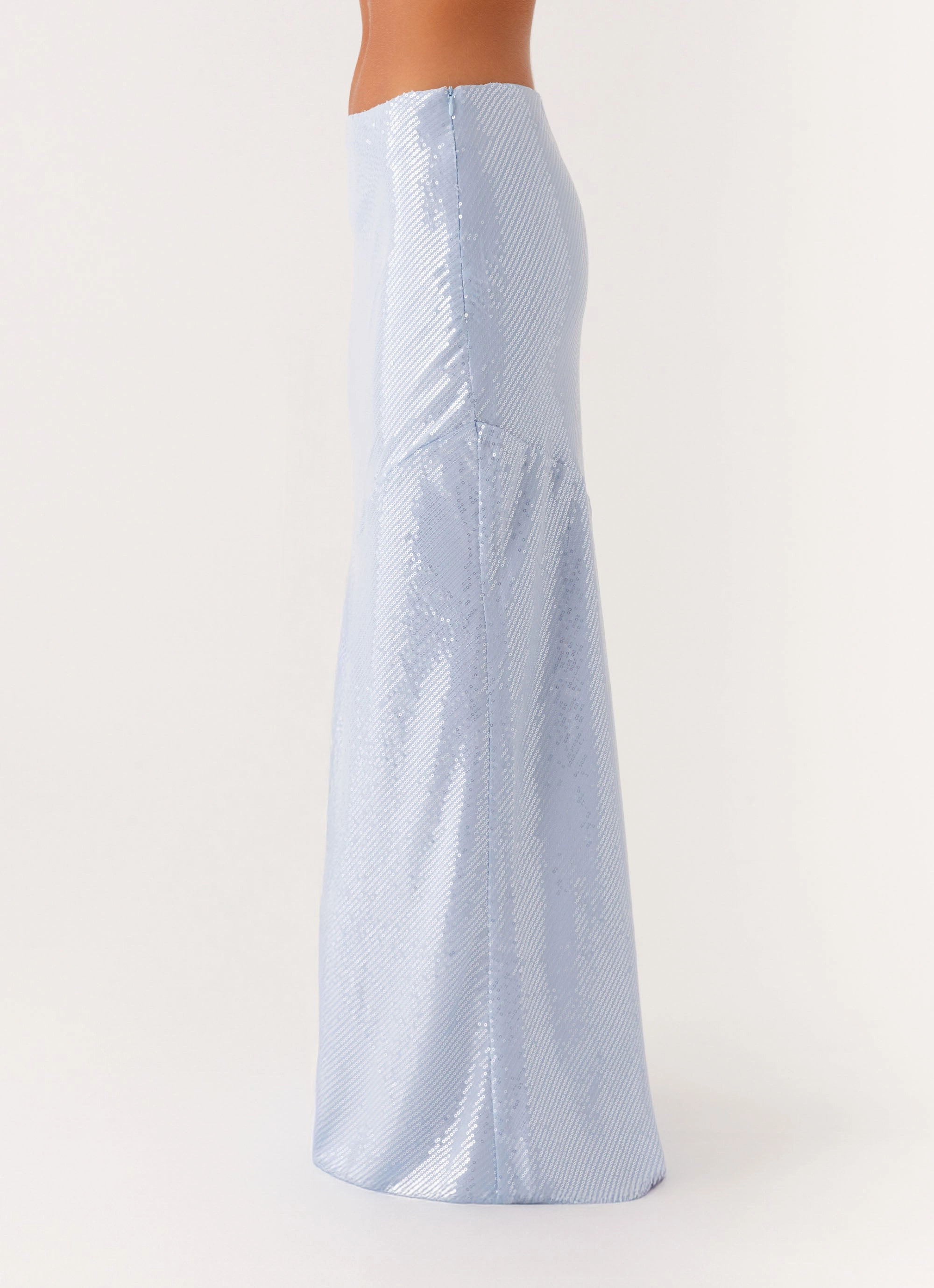 Collaboration Piece Algorithm Sequin Maxi Skirt - Blue