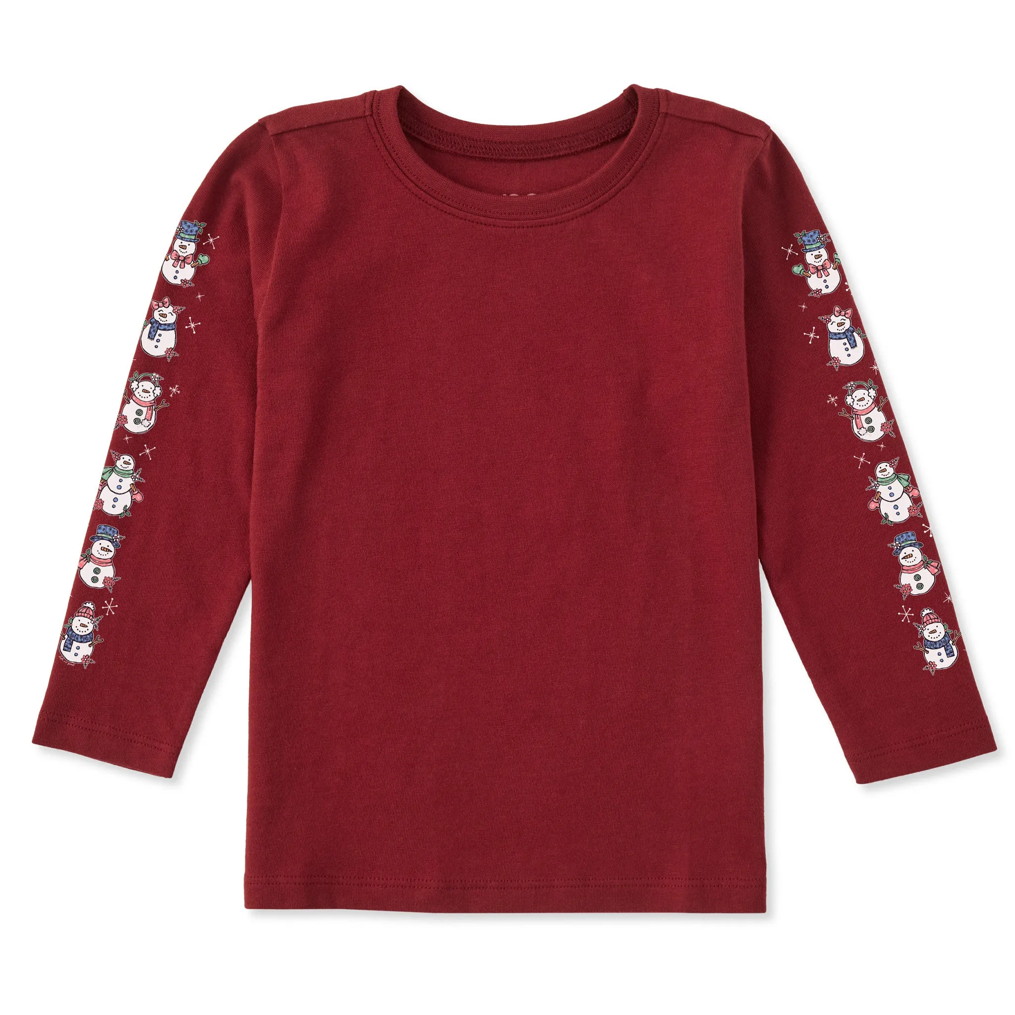 Cute Snowmen Long Sleeve Toddler Crusher Tee Comfortable apparel Plus size confidence