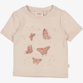 Breathable Waistband T-Shirt Butterflies | Baby - pale lilac