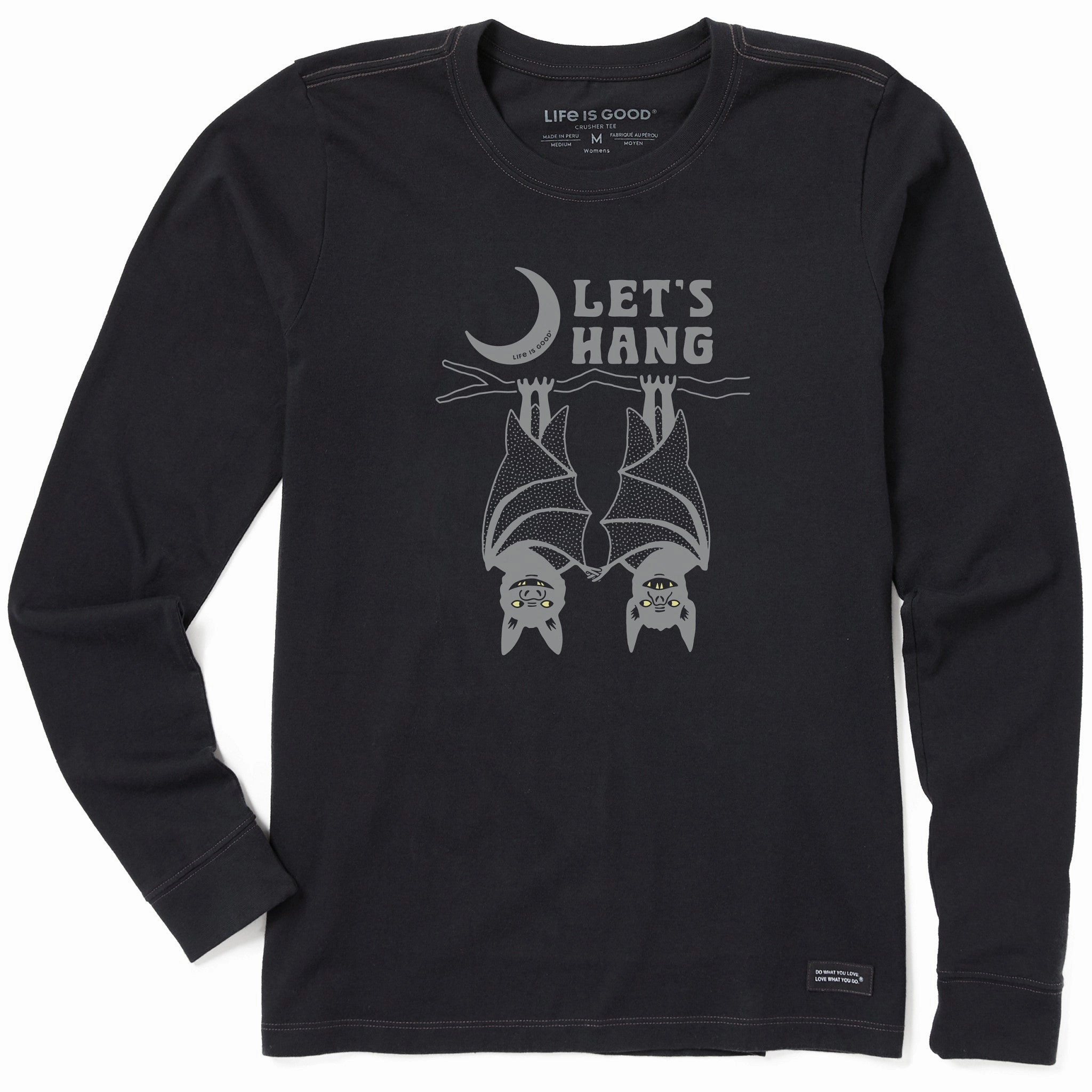Women's Let's Hang Long Sleeve Crusher Tee Durable Material Heathered Fabric