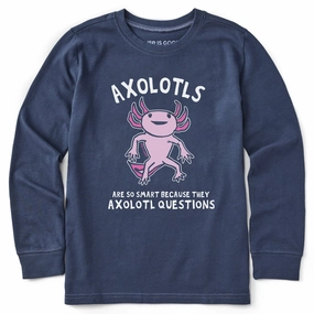 Sophisticated Casual Outdoor Style Trend Kids Axolotls Questions Long Sleeve Crusher Tee