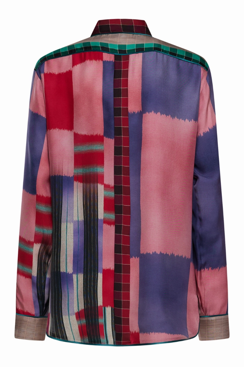 Comfortable Wear Aloe Printed Silk Shirt