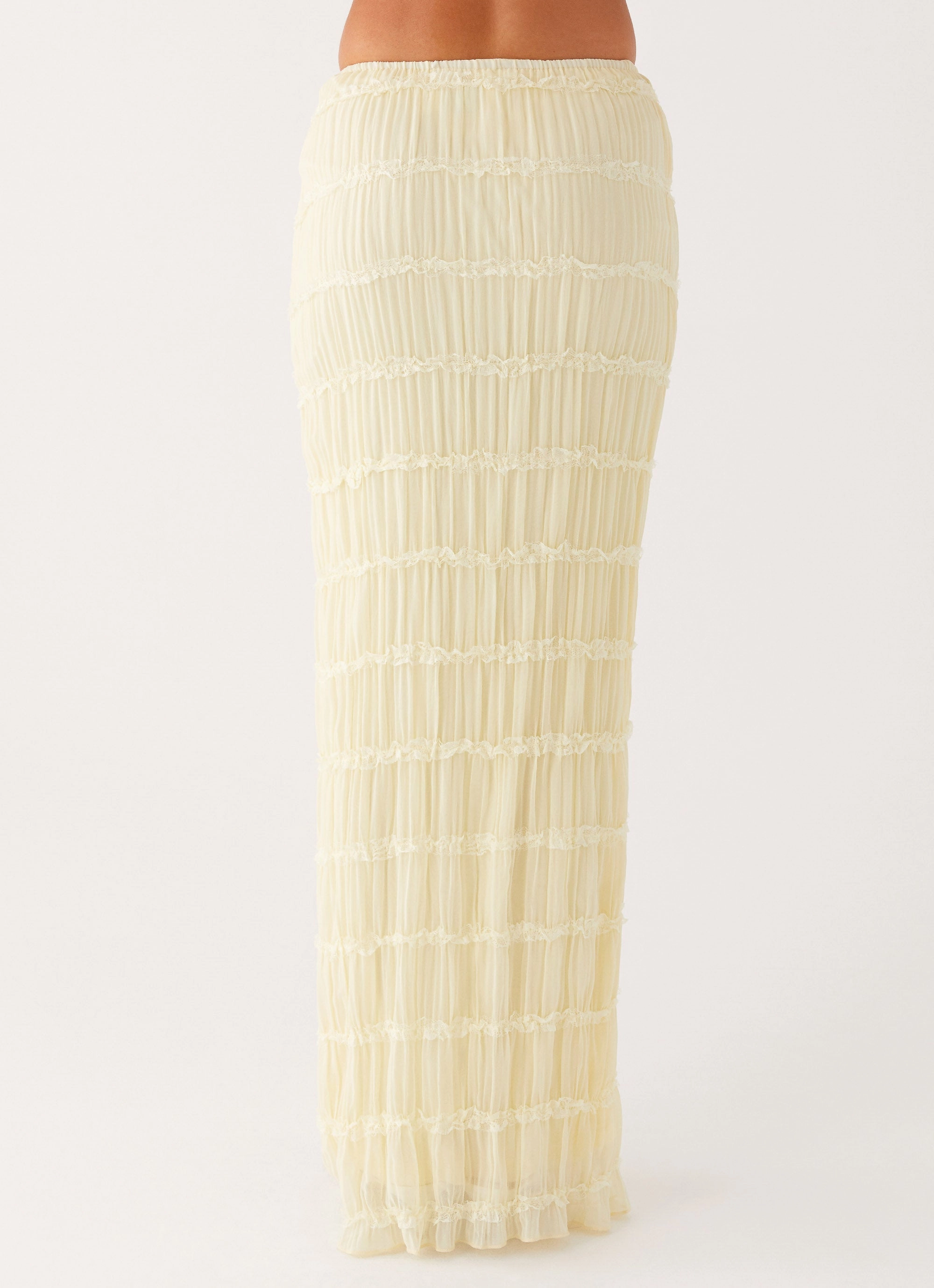 Daydreaming Low Rise Maxi Skirt - Yellow Animal Print