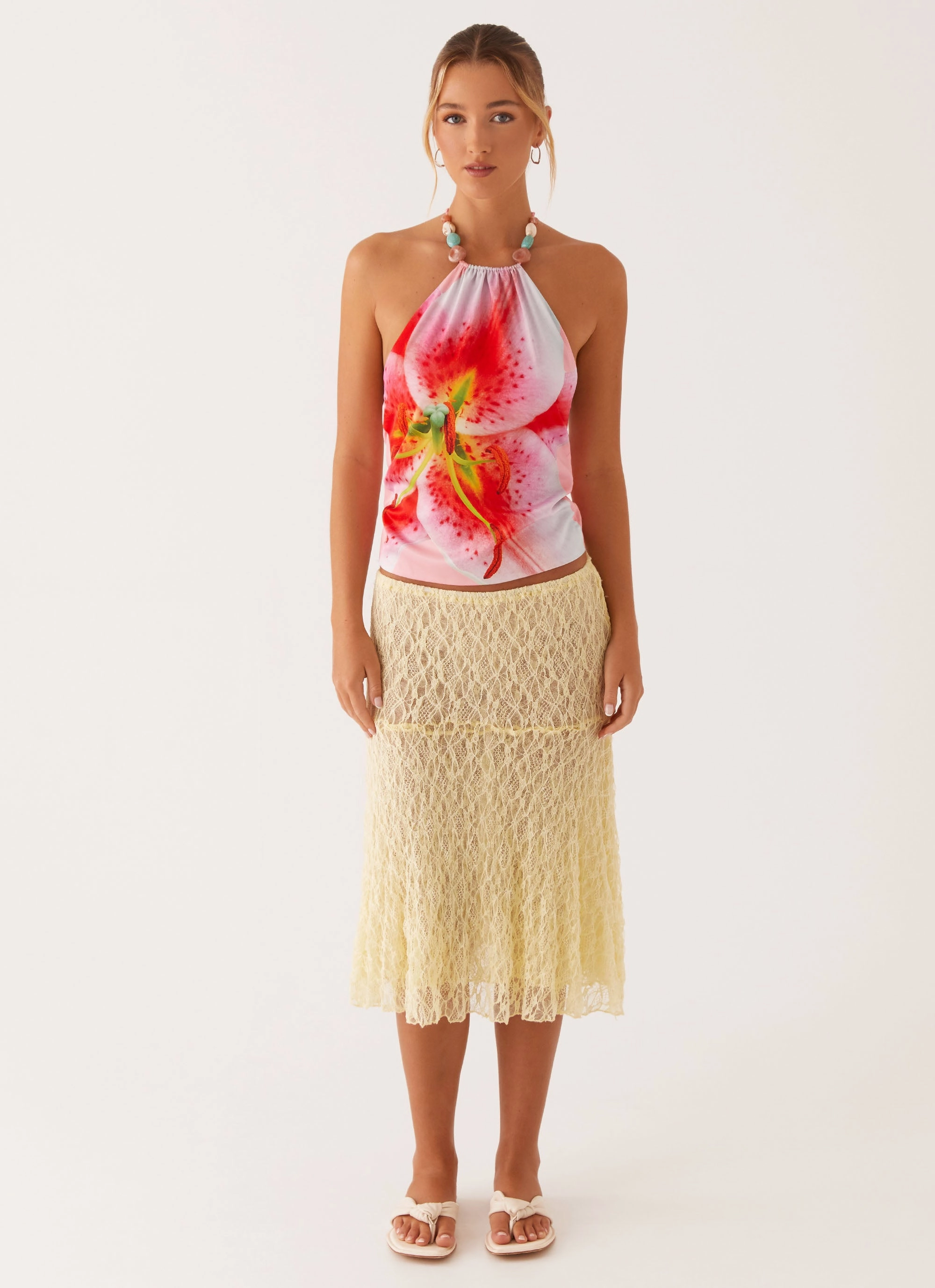 Weekend Fashion Comfort Waistline Destiny Midi Skirt - Yellow