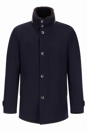 Diagonal Wool Carcoat Rugged Look single layer