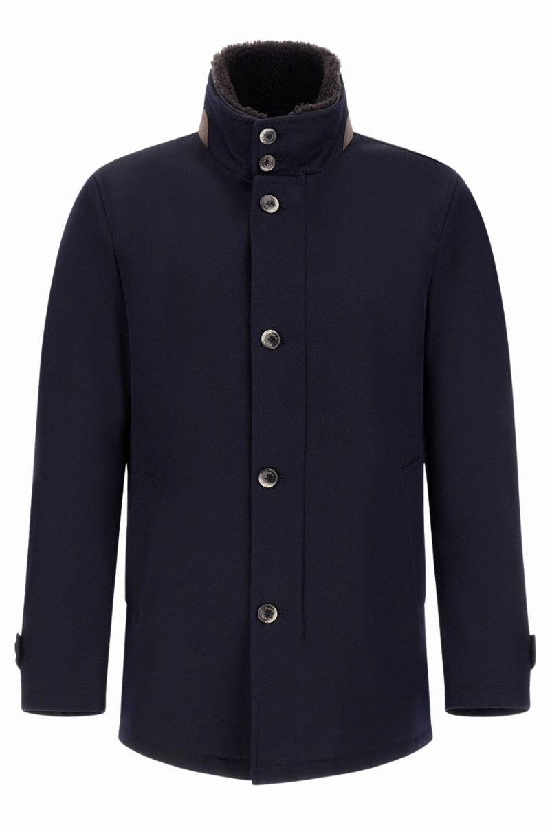 Diagonal Wool Carcoat Rugged Look single layer