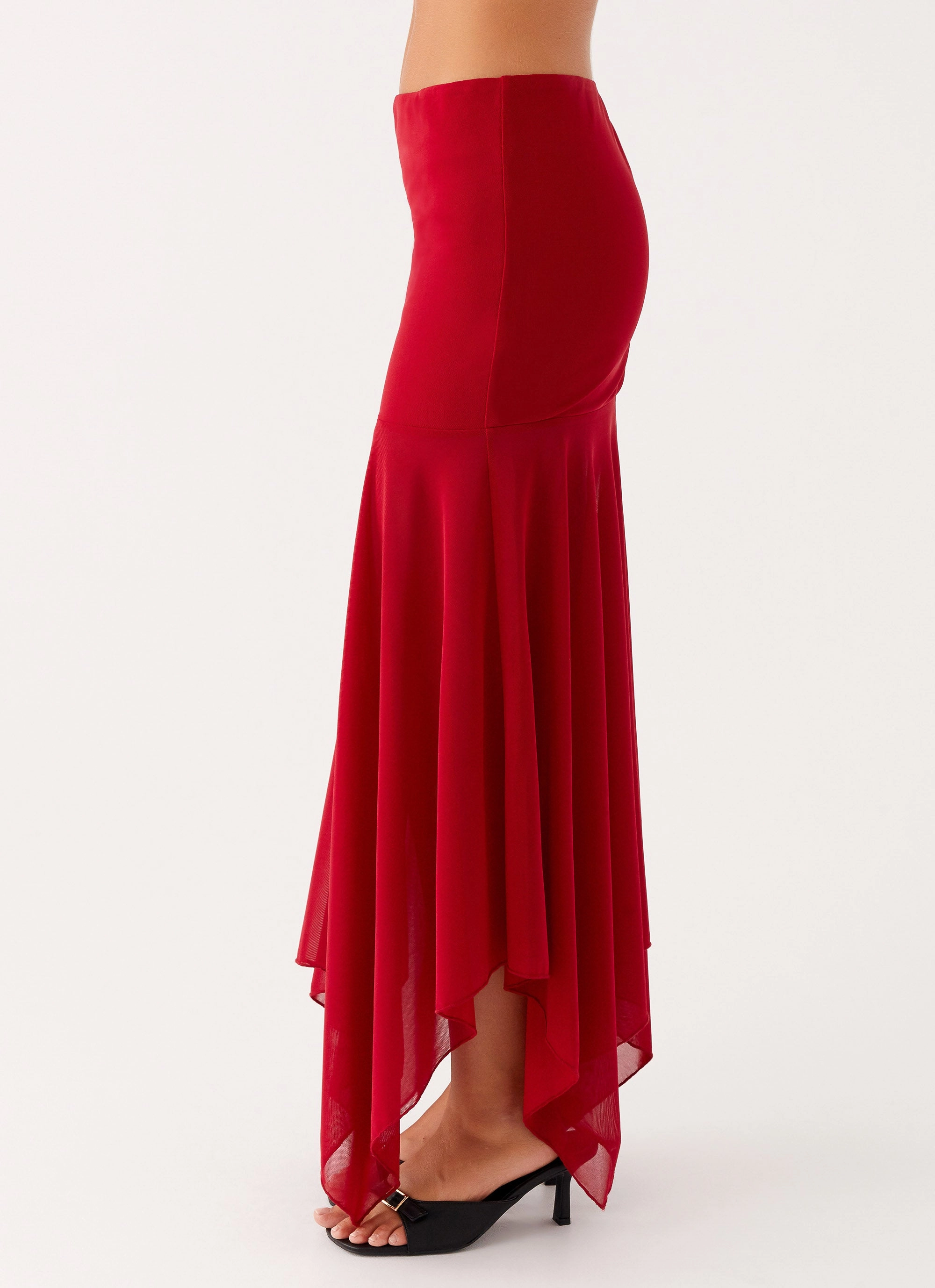 Dionne Maxi Skirt - Red Lightwear Look