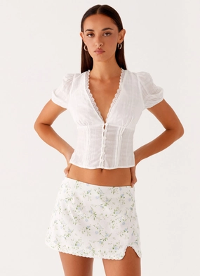 Disconnect Mini Skirt - Vintage Ditsy Floral Affordable Fashion