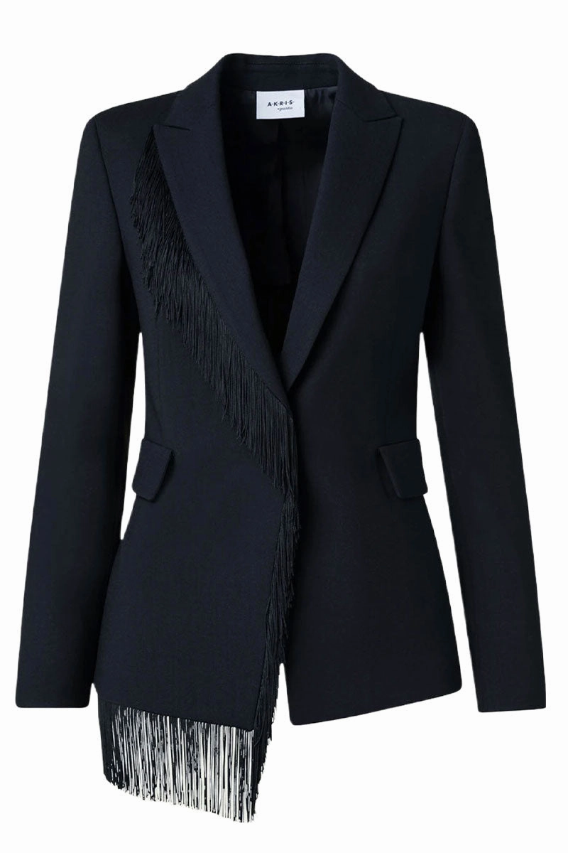 Fringe Blazer Layered Look Warmth Retention Technology