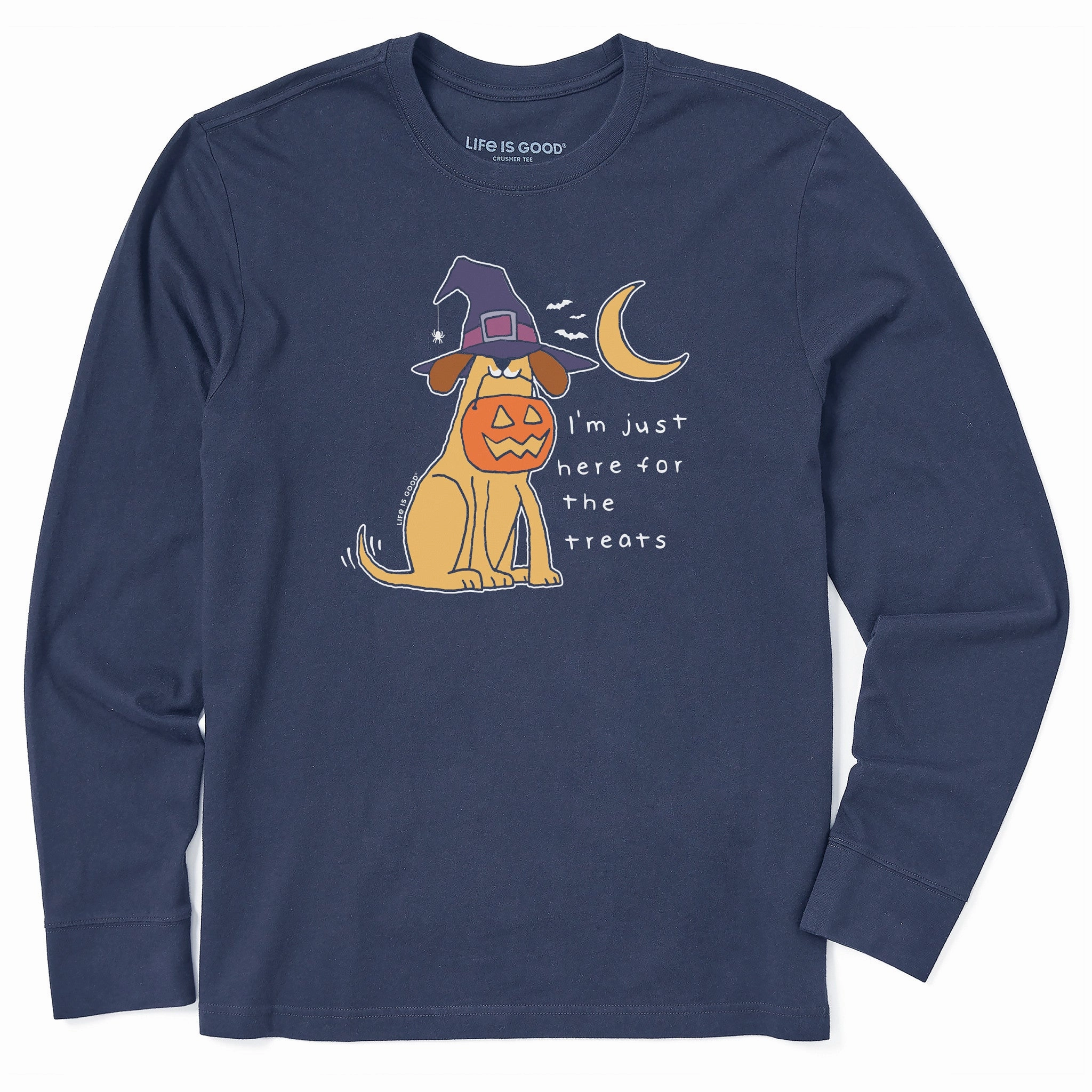 Men's I'm Just Here For the Treats Dog Long Sleeve Crusher Tee thermal