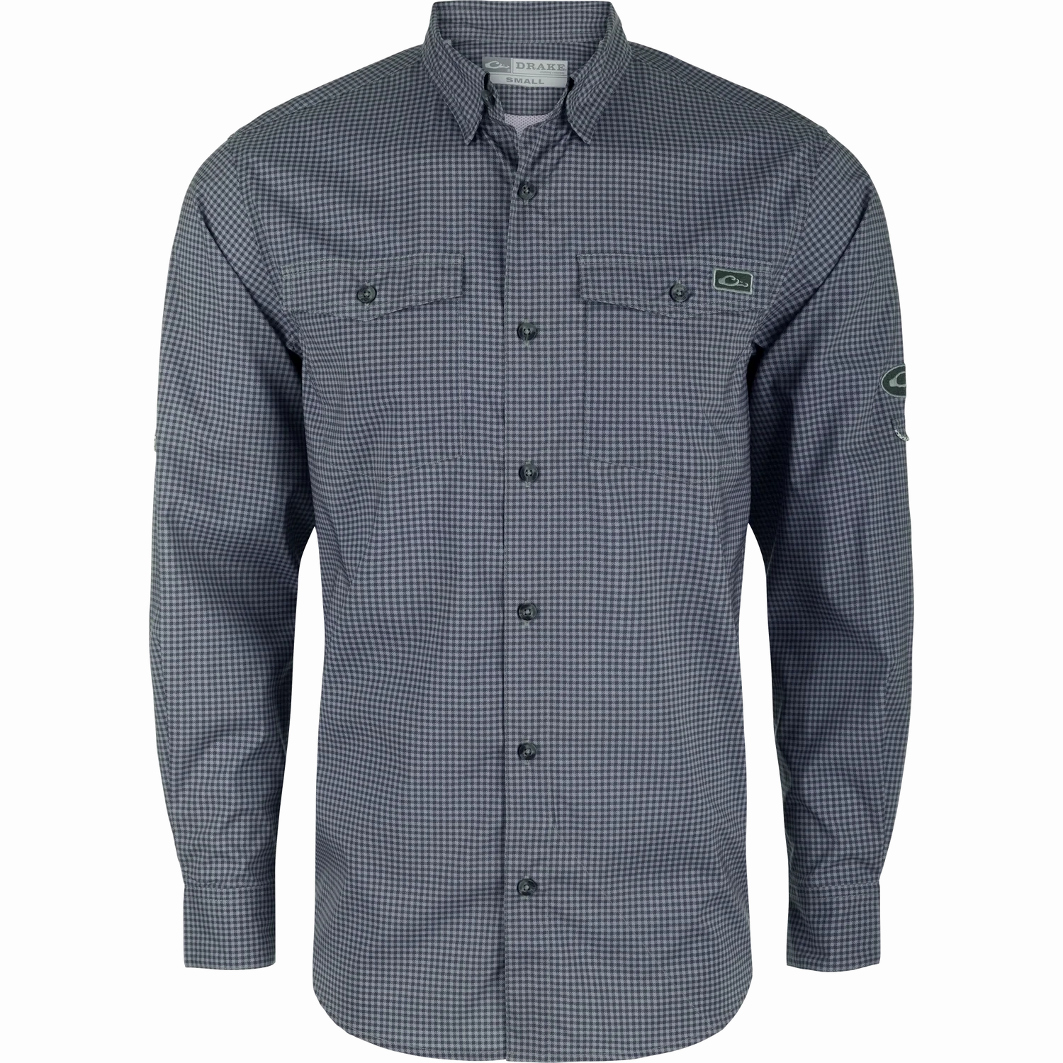 wrinkle free Gym Essential Drake Frat Gingham Check Button-Down Long Sleeve Shirt